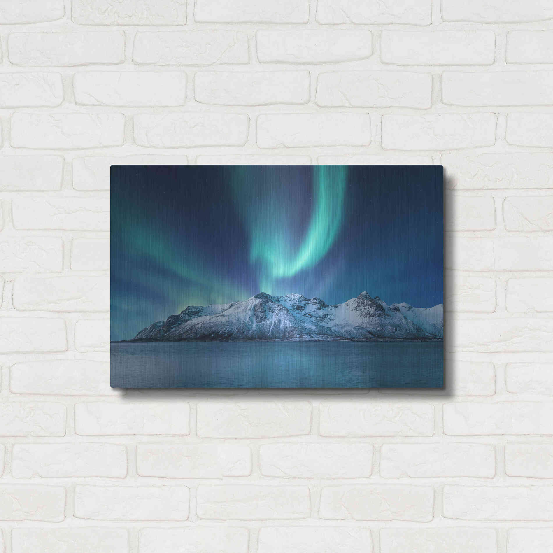 Luxe Metal Art 'Northern Lights In The Lofoten Islands Norway 6' by Luxe Portfolio, Metal Wall Art,24x16