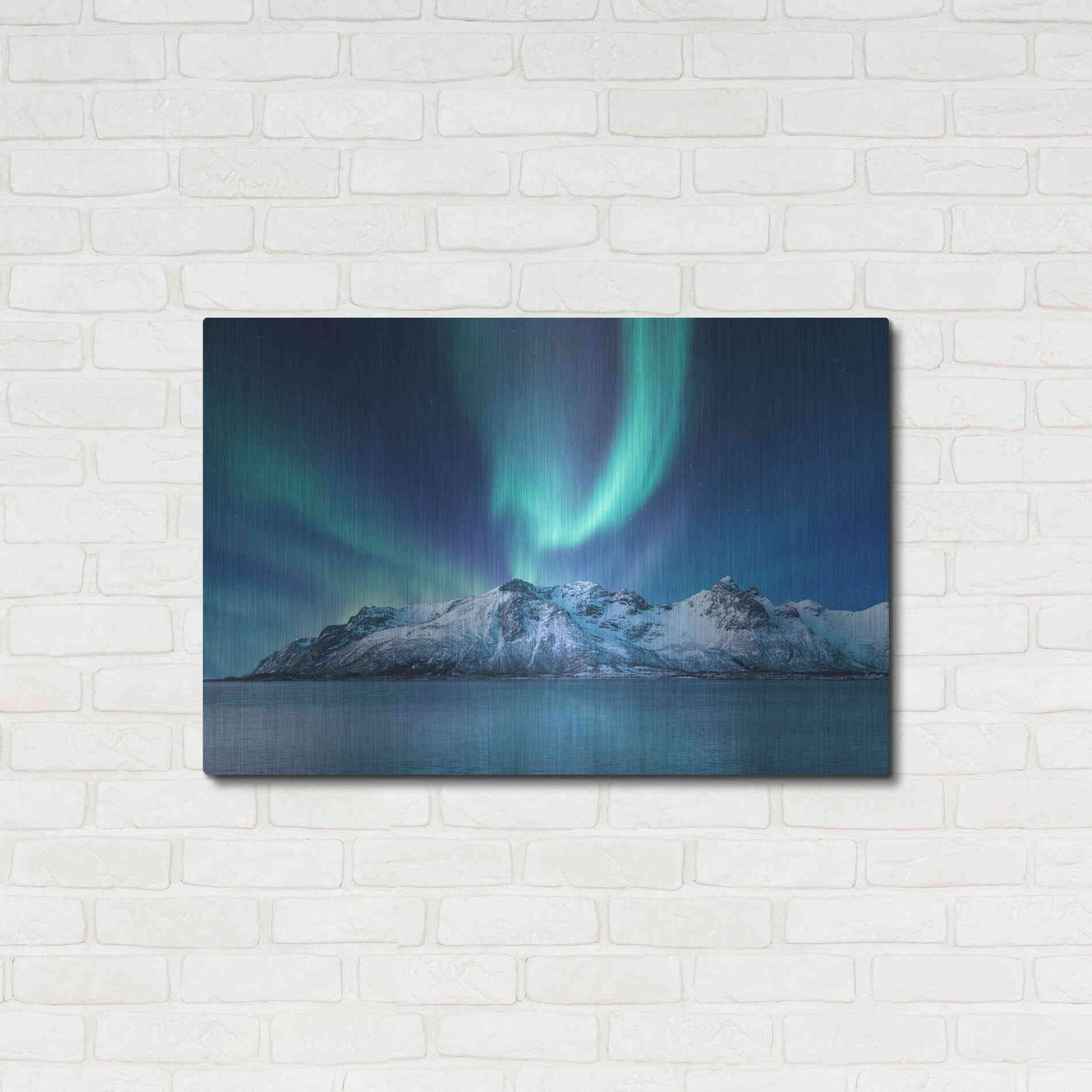 Luxe Metal Art 'Northern Lights In The Lofoten Islands Norway 6' by Luxe Portfolio, Metal Wall Art,36x24