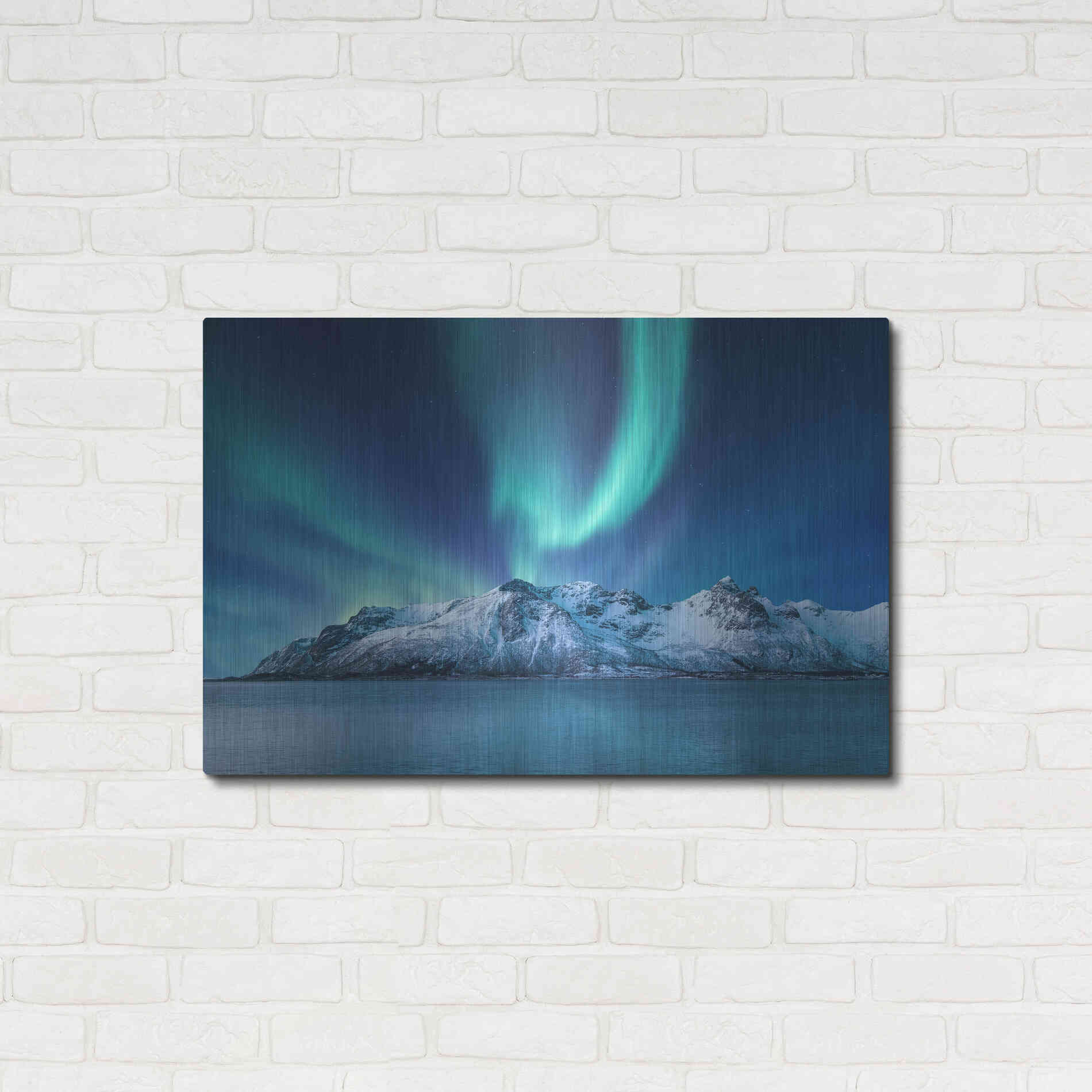Luxe Metal Art 'Northern Lights In The Lofoten Islands Norway 6' by Luxe Portfolio, Metal Wall Art,36x24