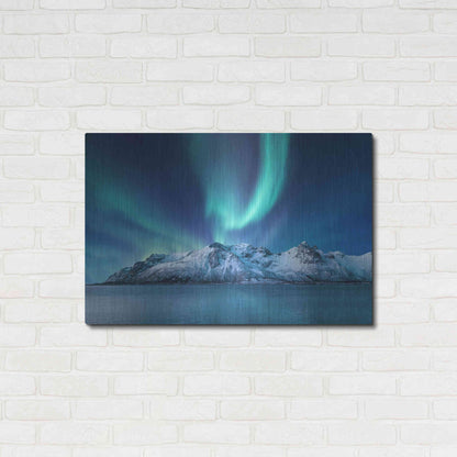 Luxe Metal Art 'Northern Lights In The Lofoten Islands Norway 6' by Luxe Portfolio, Metal Wall Art,36x24