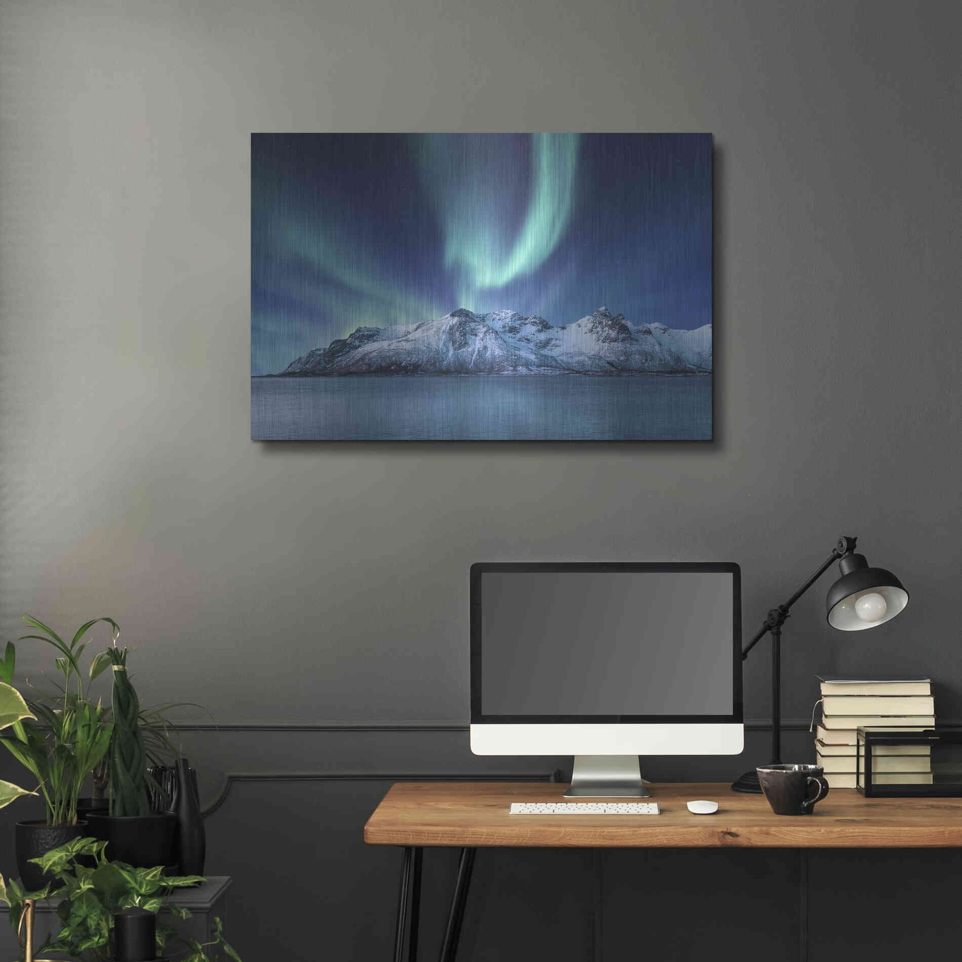 Luxe Metal Art 'Northern Lights In The Lofoten Islands Norway 6' by Luxe Portfolio, Metal Wall Art,36x24