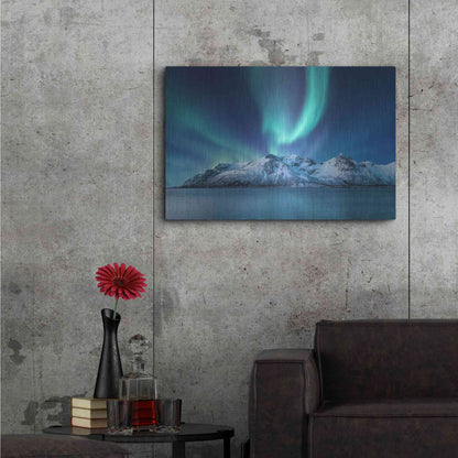 Luxe Metal Art 'Northern Lights In The Lofoten Islands Norway 6' by Luxe Portfolio, Metal Wall Art,36x24