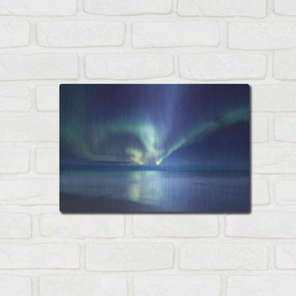 Luxe Metal Art 'Northern Lights In The Lofoten Islands Norway 7' by Luxe Portfolio, Metal Wall Art,16x12