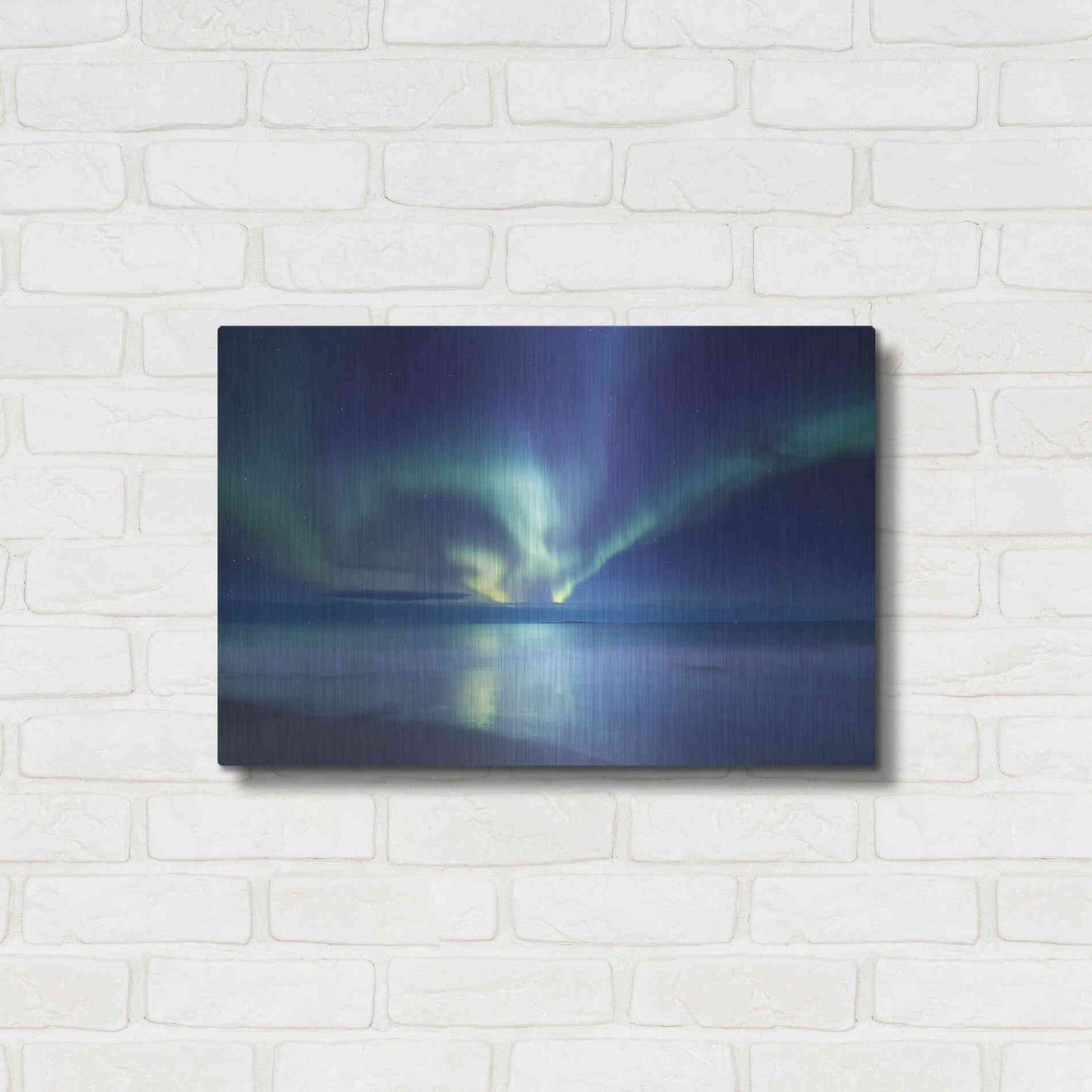 Luxe Metal Art 'Northern Lights In The Lofoten Islands Norway 7' by Luxe Portfolio, Metal Wall Art,24x16