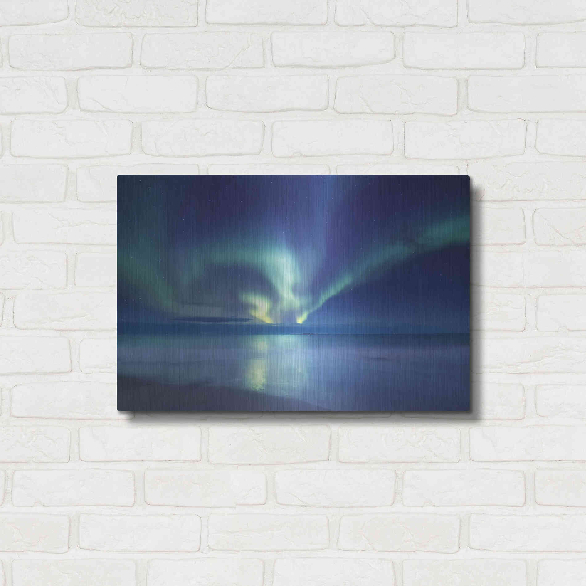 Luxe Metal Art 'Northern Lights In The Lofoten Islands Norway 7' by Luxe Portfolio, Metal Wall Art,24x16
