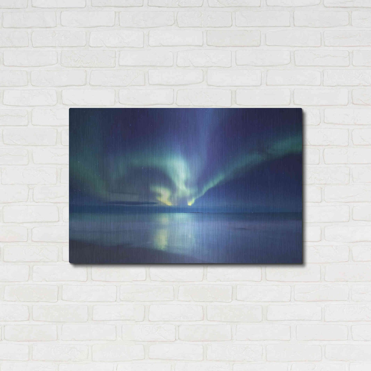 Luxe Metal Art 'Northern Lights In The Lofoten Islands Norway 7' by Luxe Portfolio, Metal Wall Art,36x24