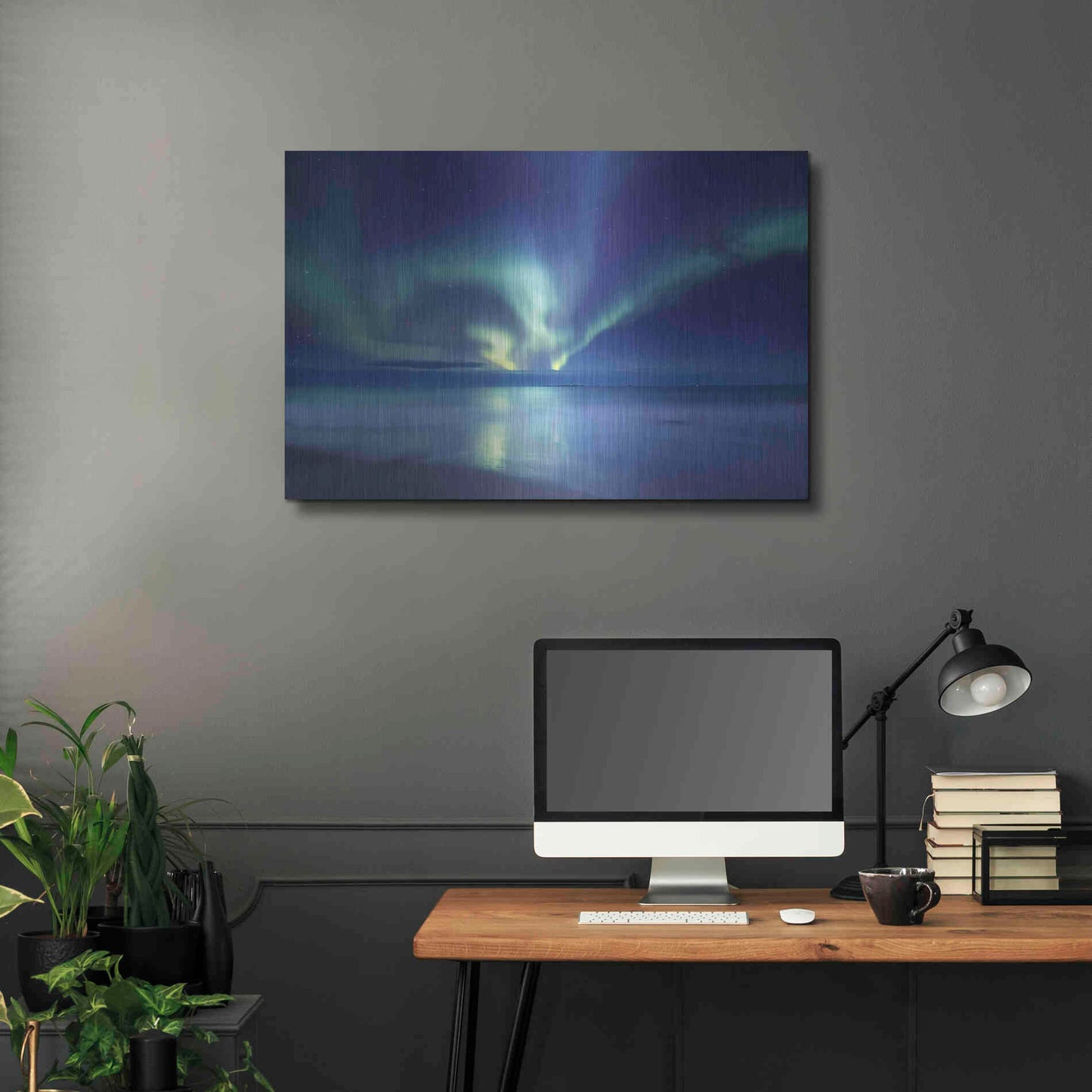 Luxe Metal Art 'Northern Lights In The Lofoten Islands Norway 7' by Luxe Portfolio, Metal Wall Art,36x24