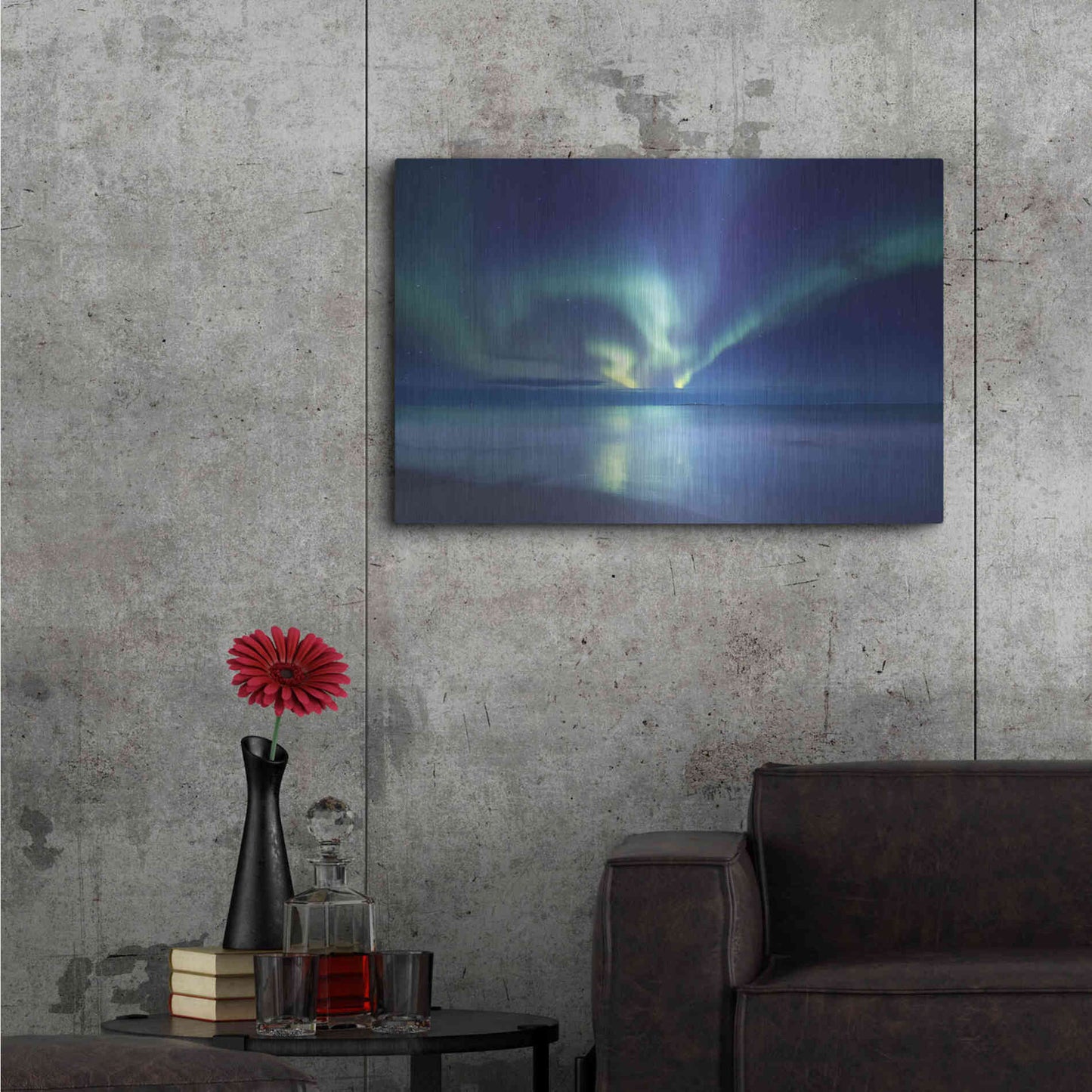 Luxe Metal Art 'Northern Lights In The Lofoten Islands Norway 7' by Luxe Portfolio, Metal Wall Art,36x24