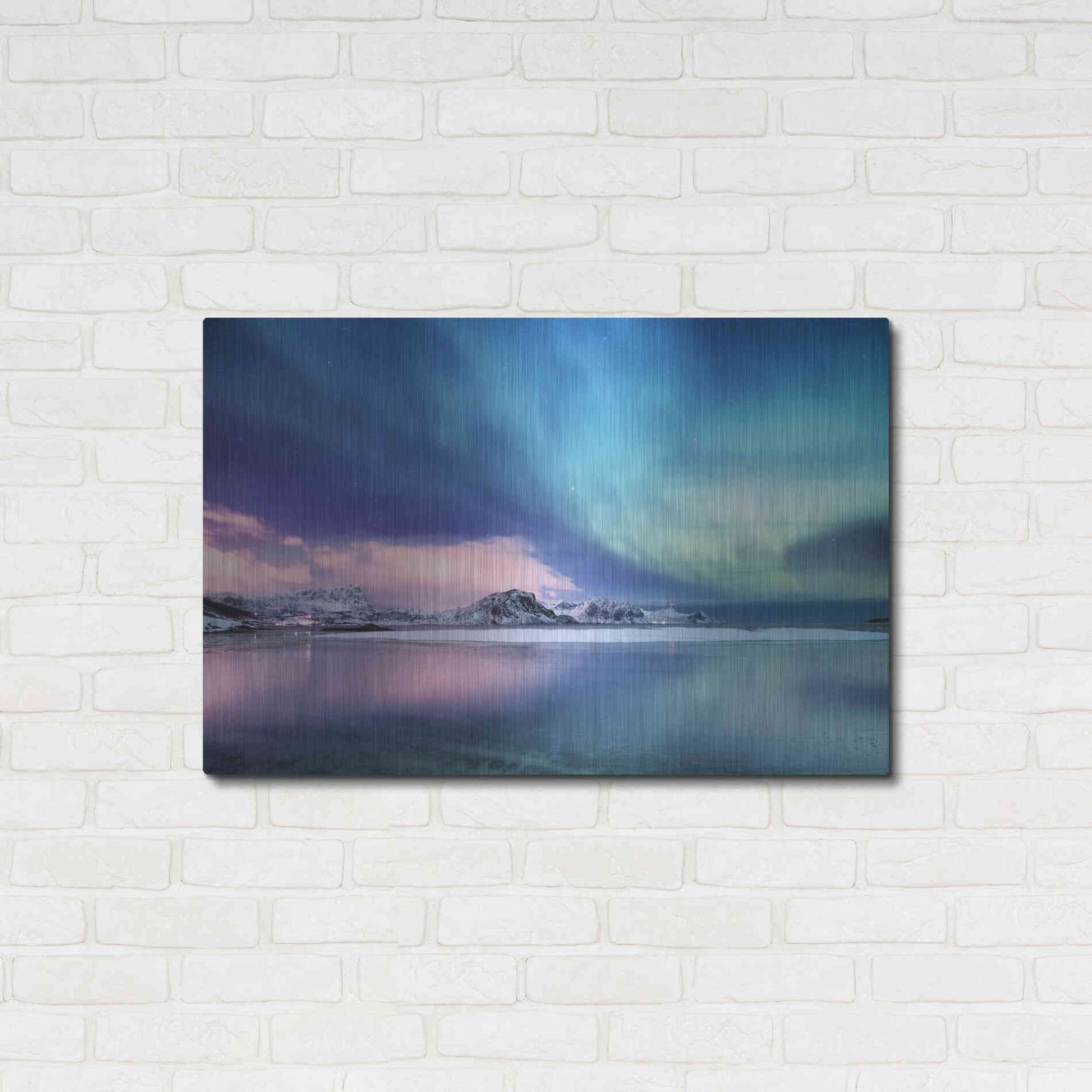 Luxe Metal Art 'Northern Lights In The Lofoten Islands Norway 8' by Luxe Portfolio, Metal Wall Art,36x24