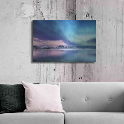 Luxe Metal Art 'Northern Lights In The Lofoten Islands Norway 8' by Luxe Portfolio, Metal Wall Art,36x24