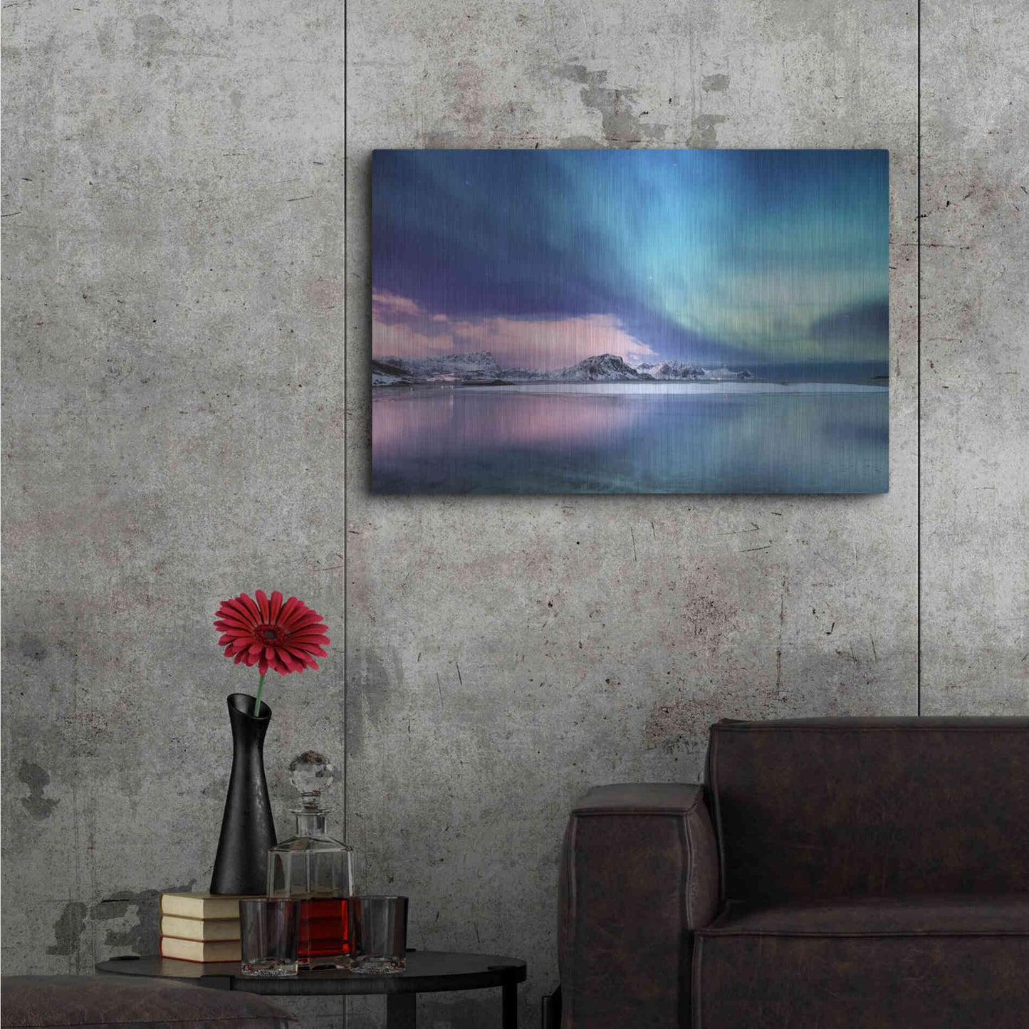 Luxe Metal Art 'Northern Lights In The Lofoten Islands Norway 8' by Luxe Portfolio, Metal Wall Art,36x24