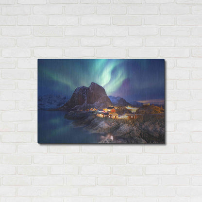 Luxe Metal Art 'Northern Lights In The Lofoten Islands Norway 9' by Luxe Portfolio, Metal Wall Art,36x24