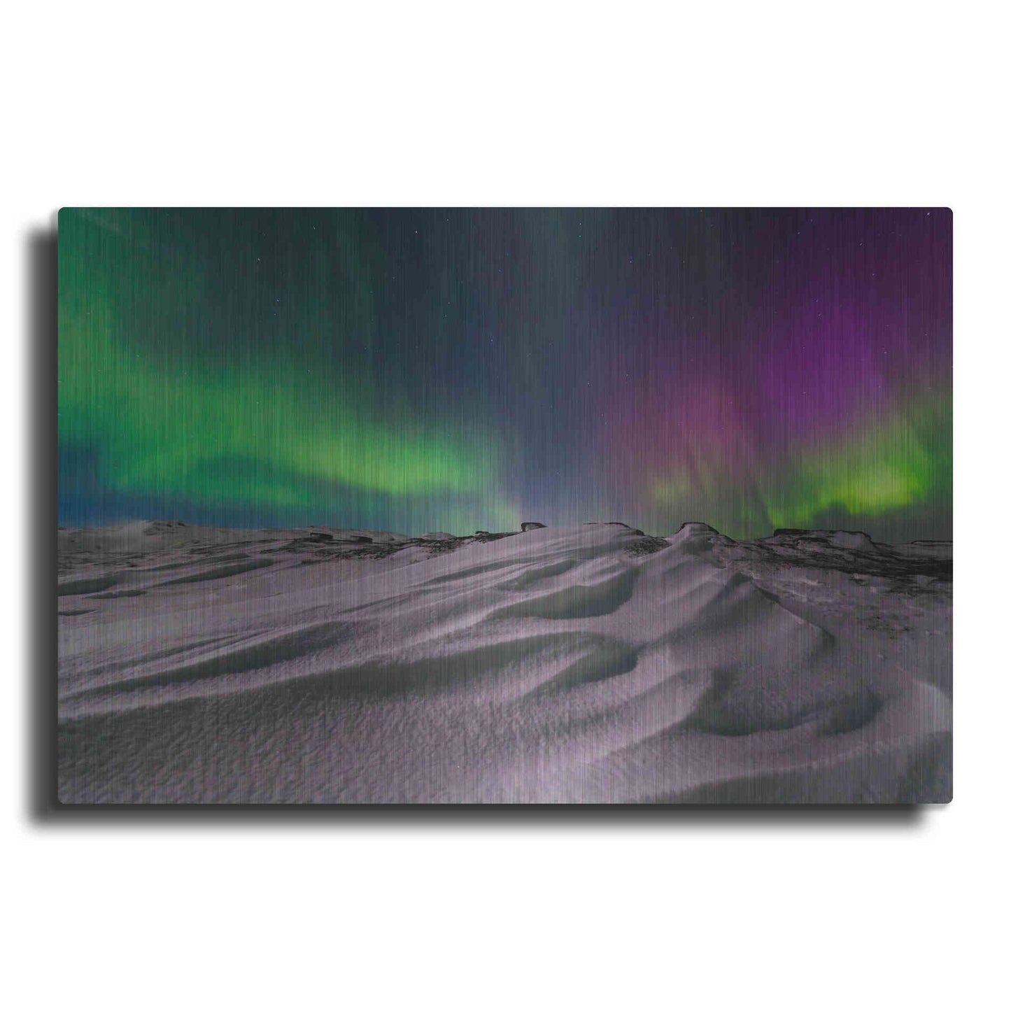Luxe Metal Art 'Northern Lights On The Arctic Ocean Shore 1' by Luxe Portfolio, Metal Wall Art