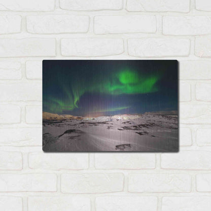 Luxe Metal Art 'Northern Lights On The Arctic Ocean Shore 2' by Luxe Portfolio, Metal Wall Art,16x12