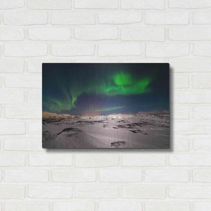 Luxe Metal Art 'Northern Lights On The Arctic Ocean Shore 2' by Luxe Portfolio, Metal Wall Art,24x16