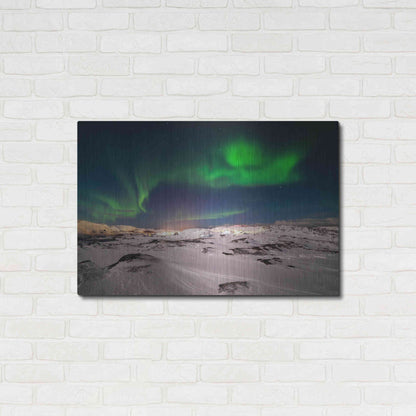 Luxe Metal Art 'Northern Lights On The Arctic Ocean Shore 2' by Luxe Portfolio, Metal Wall Art,36x24