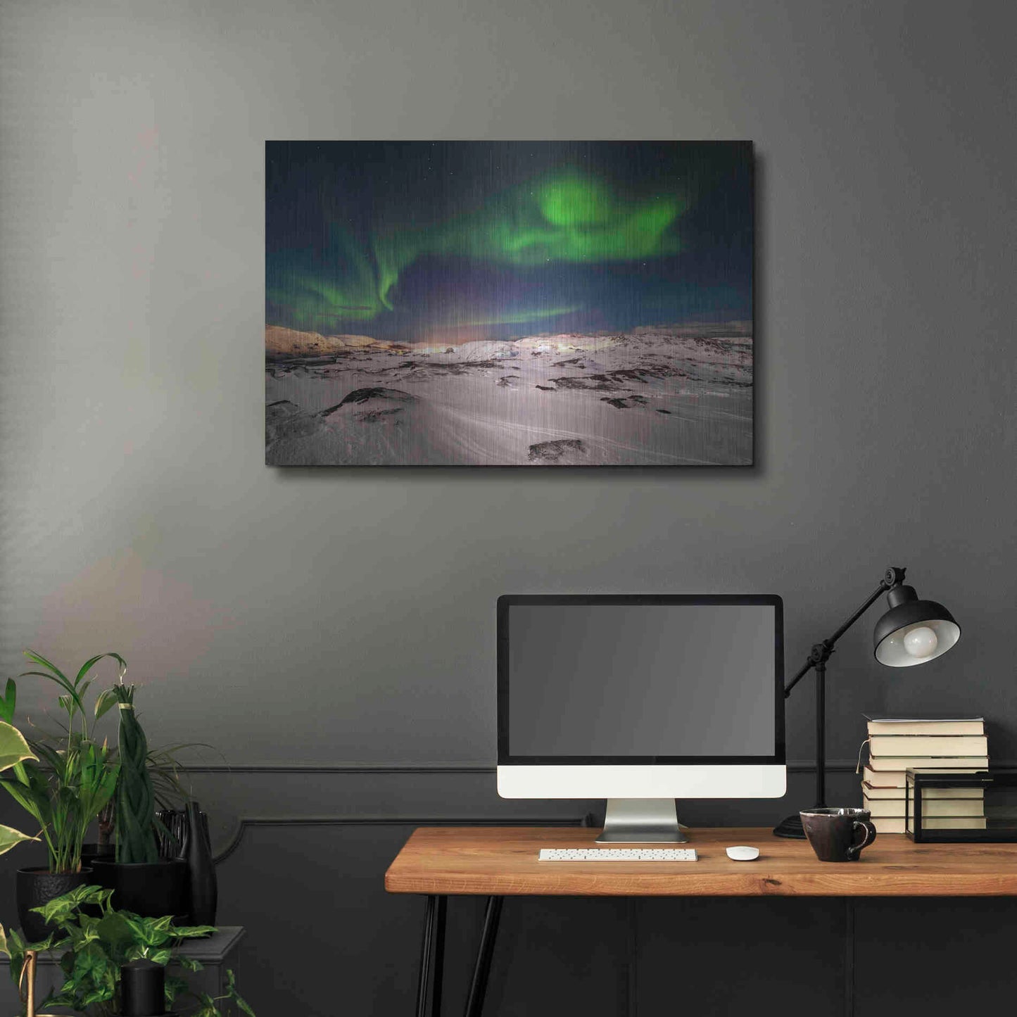 Luxe Metal Art 'Northern Lights On The Arctic Ocean Shore 2' by Luxe Portfolio, Metal Wall Art,36x24