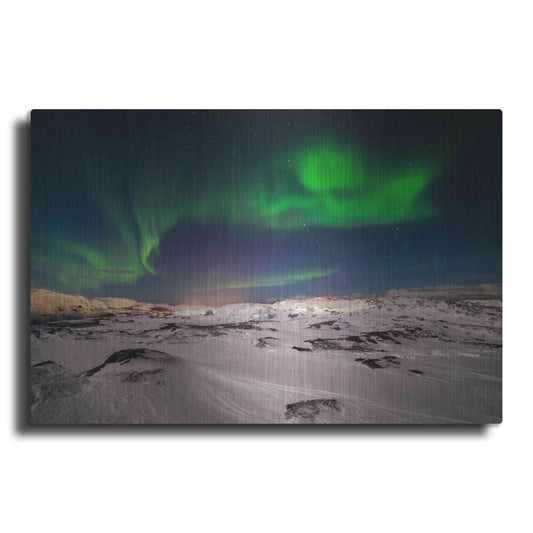 Luxe Metal Art 'Northern Lights On The Arctic Ocean Shore 2' by Luxe Portfolio, Metal Wall Art