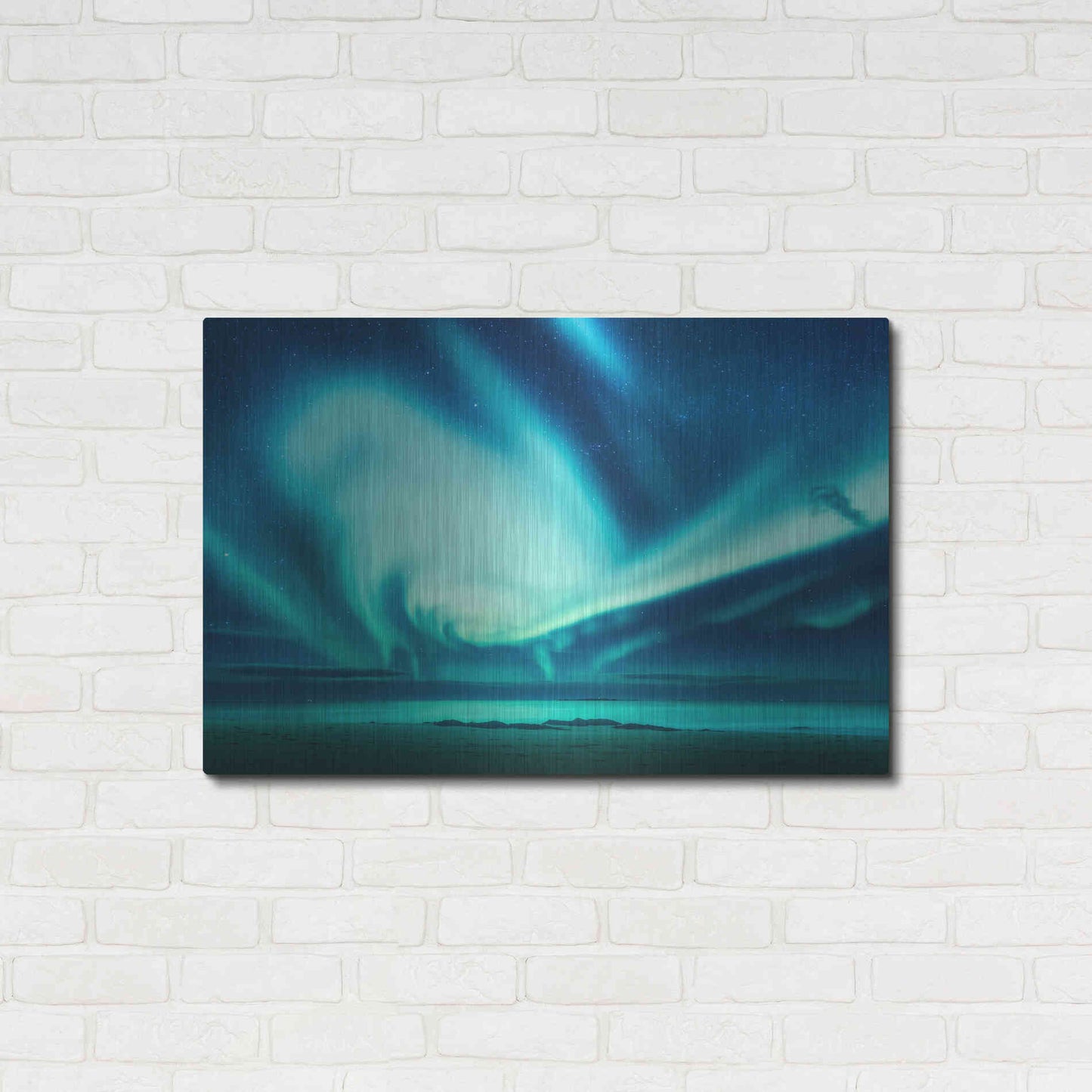 Luxe Metal Art 'Polar Lights Above The Sea Green Northern Lights' by Luxe Portfolio, Metal Wall Art,36x24