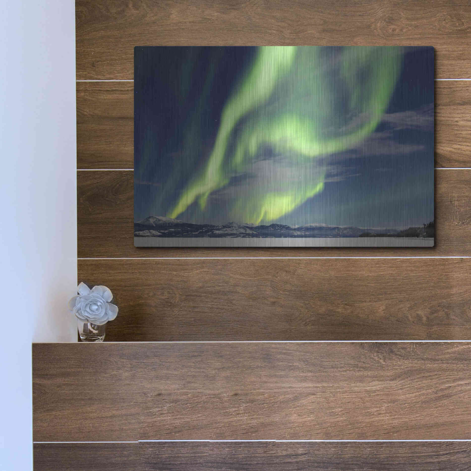 Luxe Metal Art 'Spectacular Aurora Borealis Northern Lights' by Luxe Portfolio, Metal Wall Art,16x12