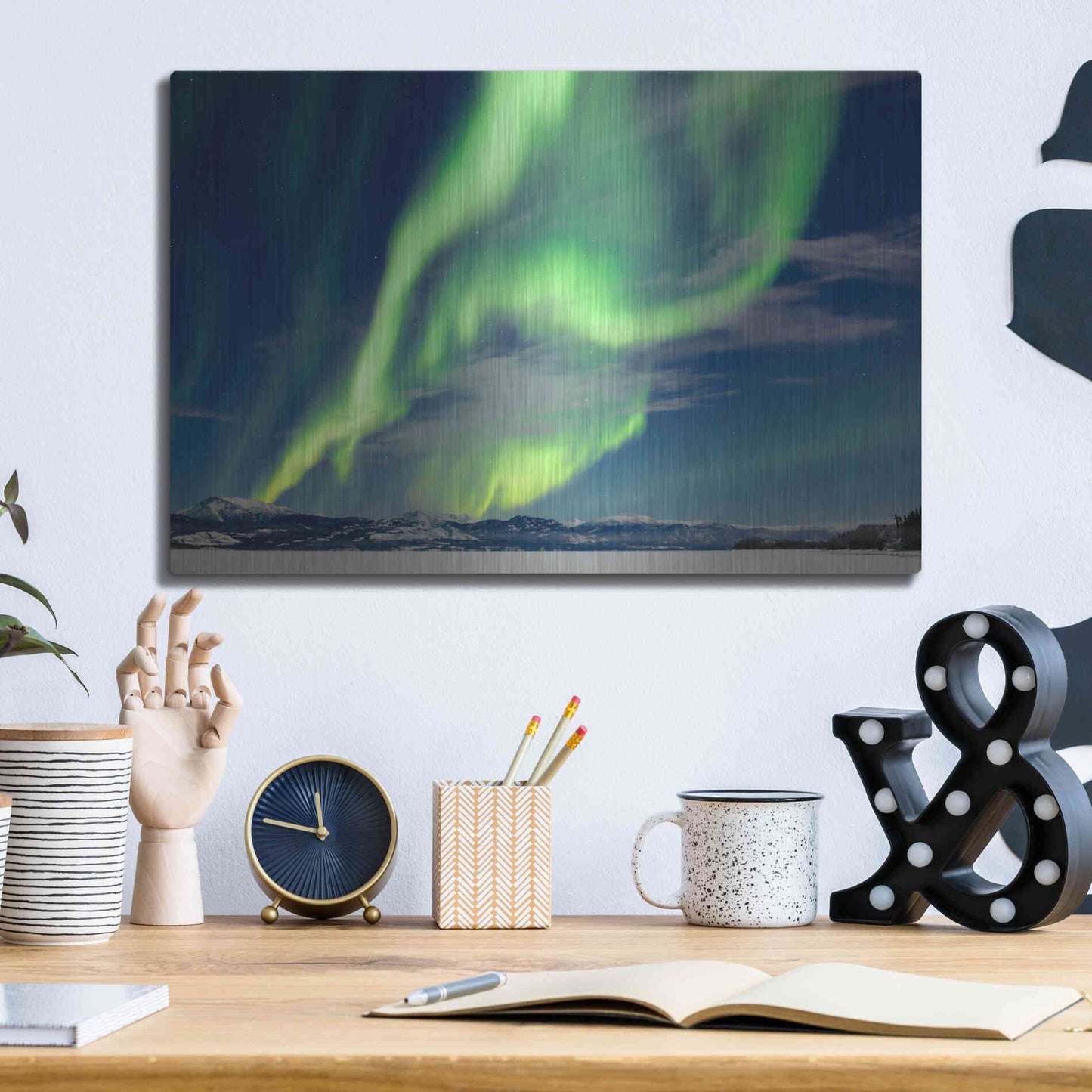 Luxe Metal Art 'Spectacular Aurora Borealis Northern Lights' by Luxe Portfolio, Metal Wall Art,16x12