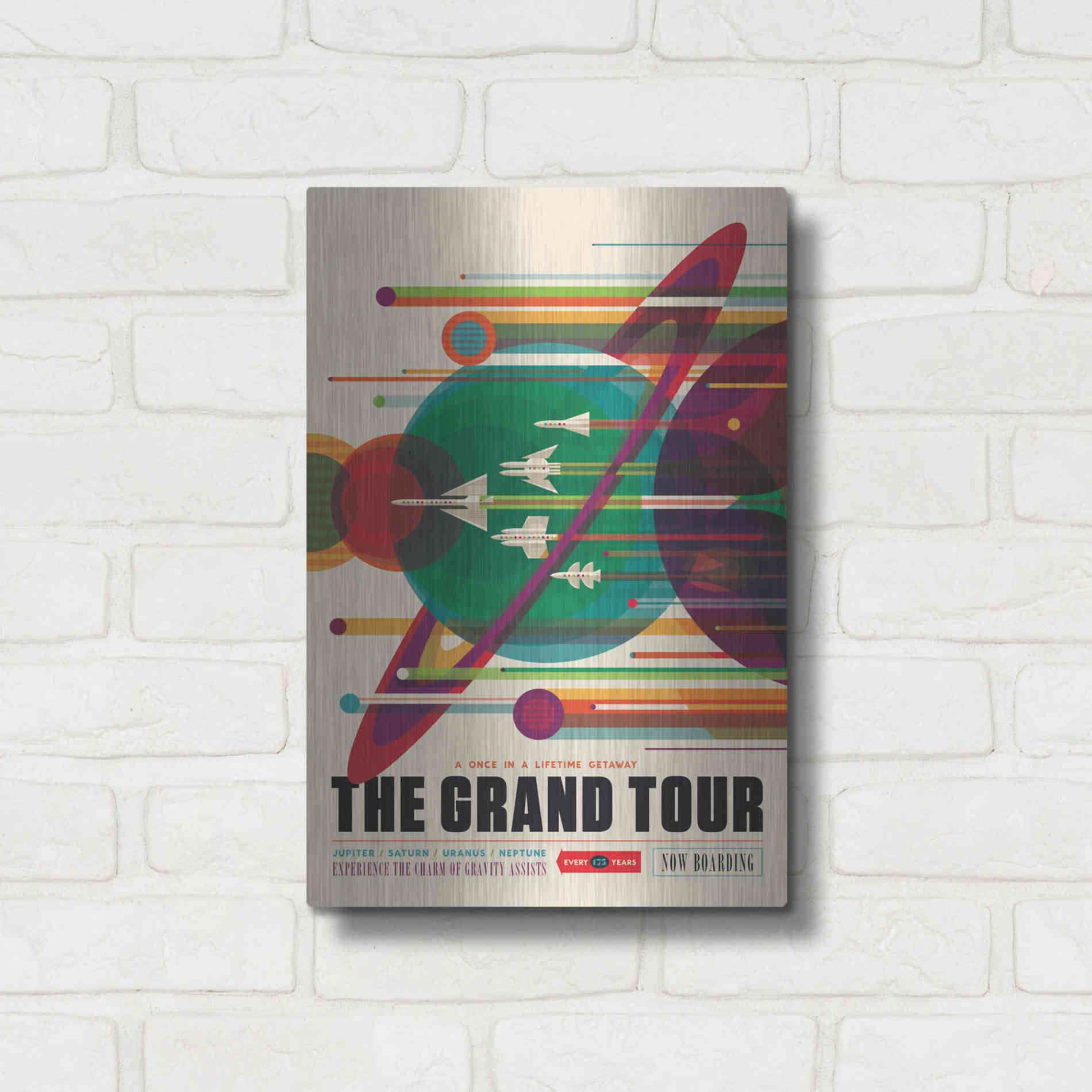 Luxe Metal Art 'Visions of the Future: The Grand Tour,' Metal Wall Art,12x16