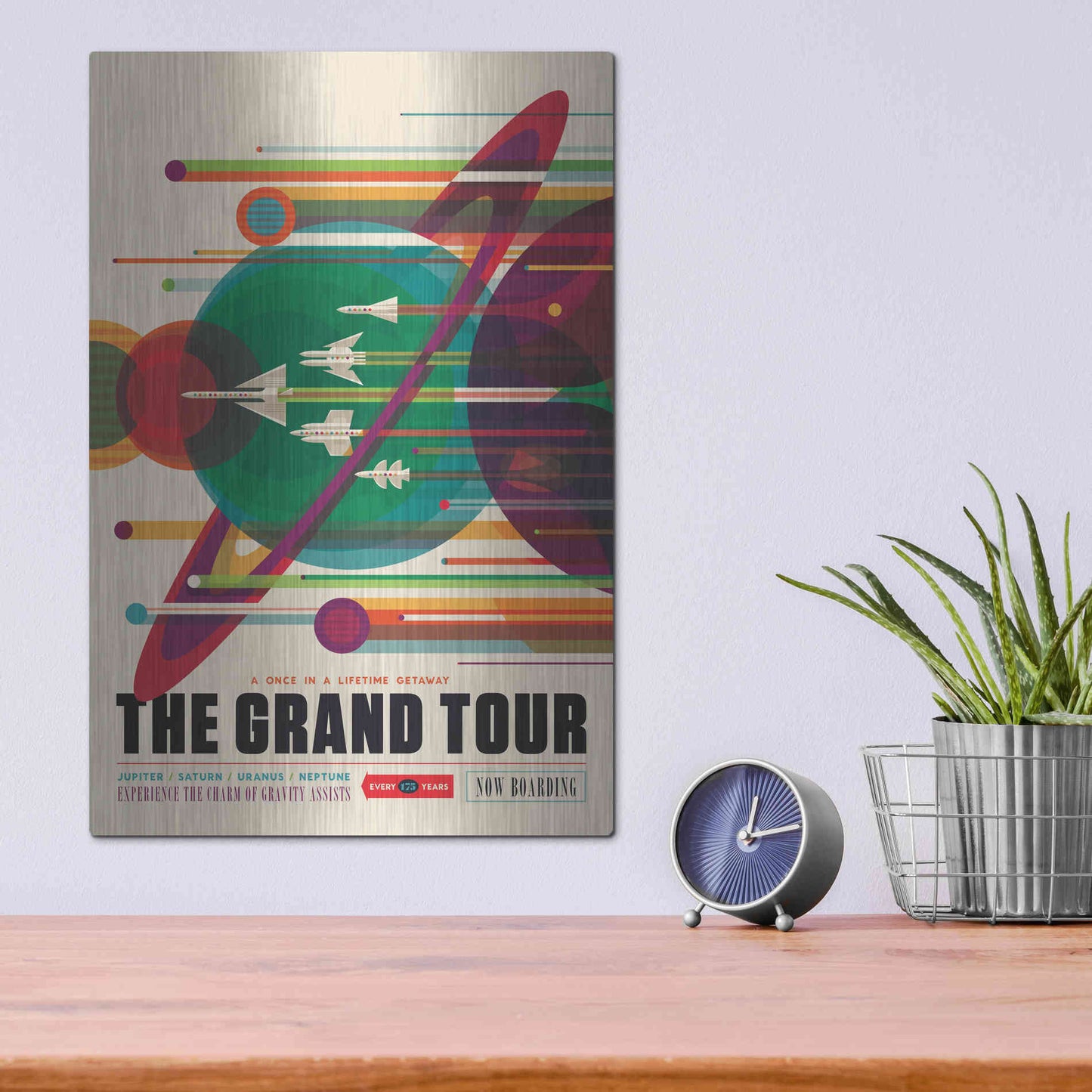 Luxe Metal Art 'Visions of the Future: The Grand Tour,' Metal Wall Art,12x16