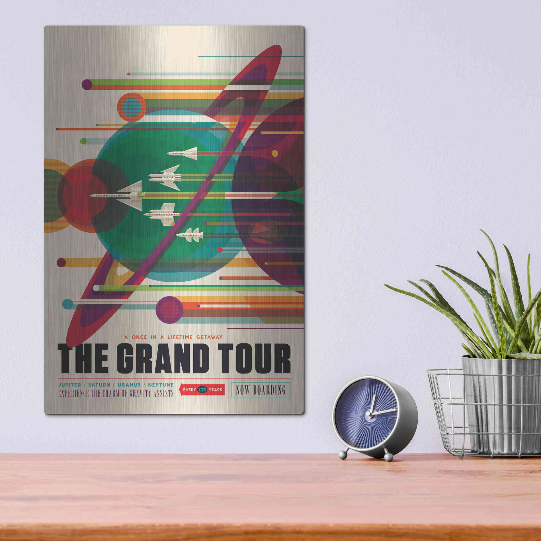 Luxe Metal Art 'Visions of the Future: The Grand Tour,' Metal Wall Art,12x16
