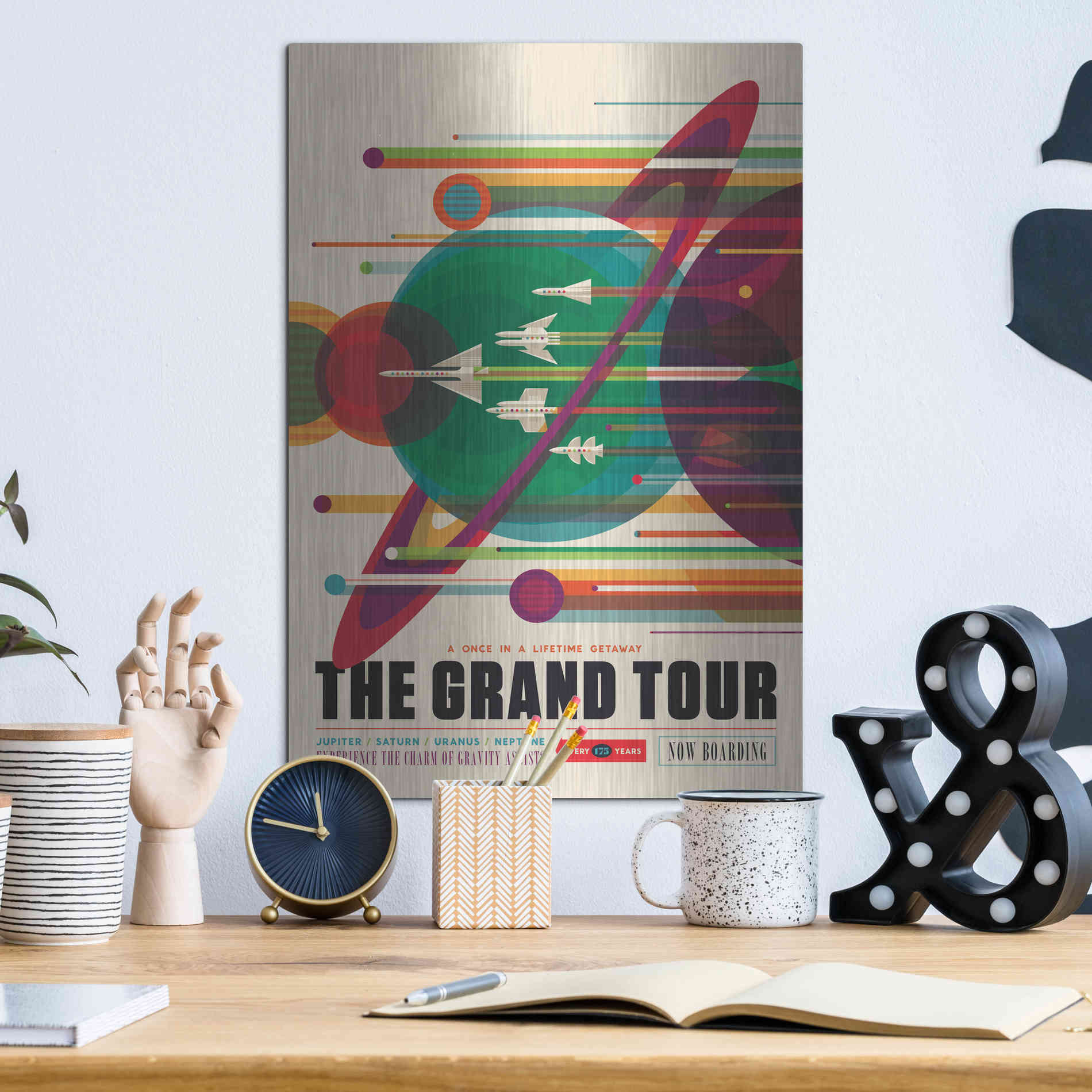 Luxe Metal Art 'Visions of the Future: The Grand Tour,' Metal Wall Art,12x16