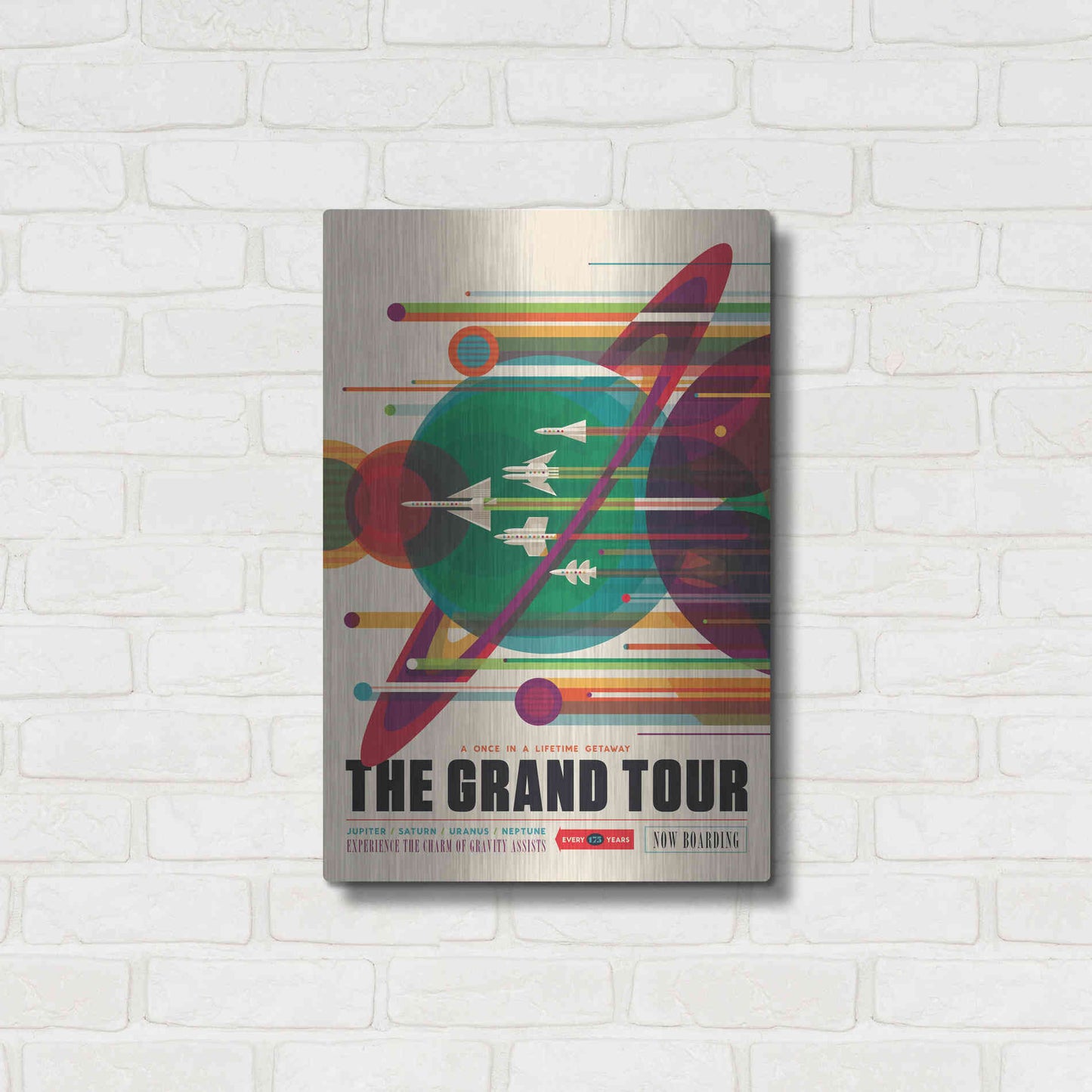 Luxe Metal Art 'Visions of the Future: The Grand Tour,' Metal Wall Art,16x24