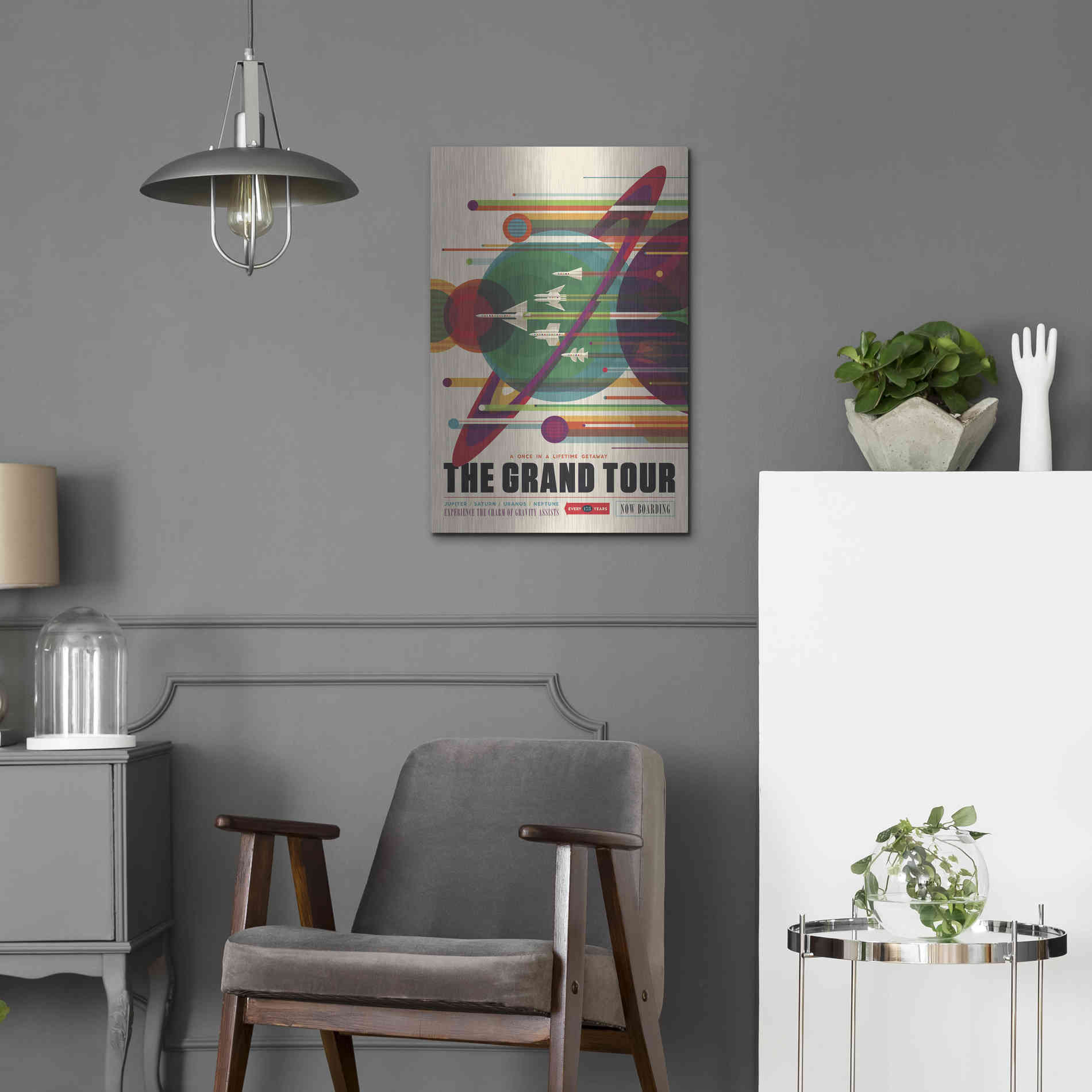 Luxe Metal Art 'Visions of the Future: The Grand Tour,' Metal Wall Art,16x24