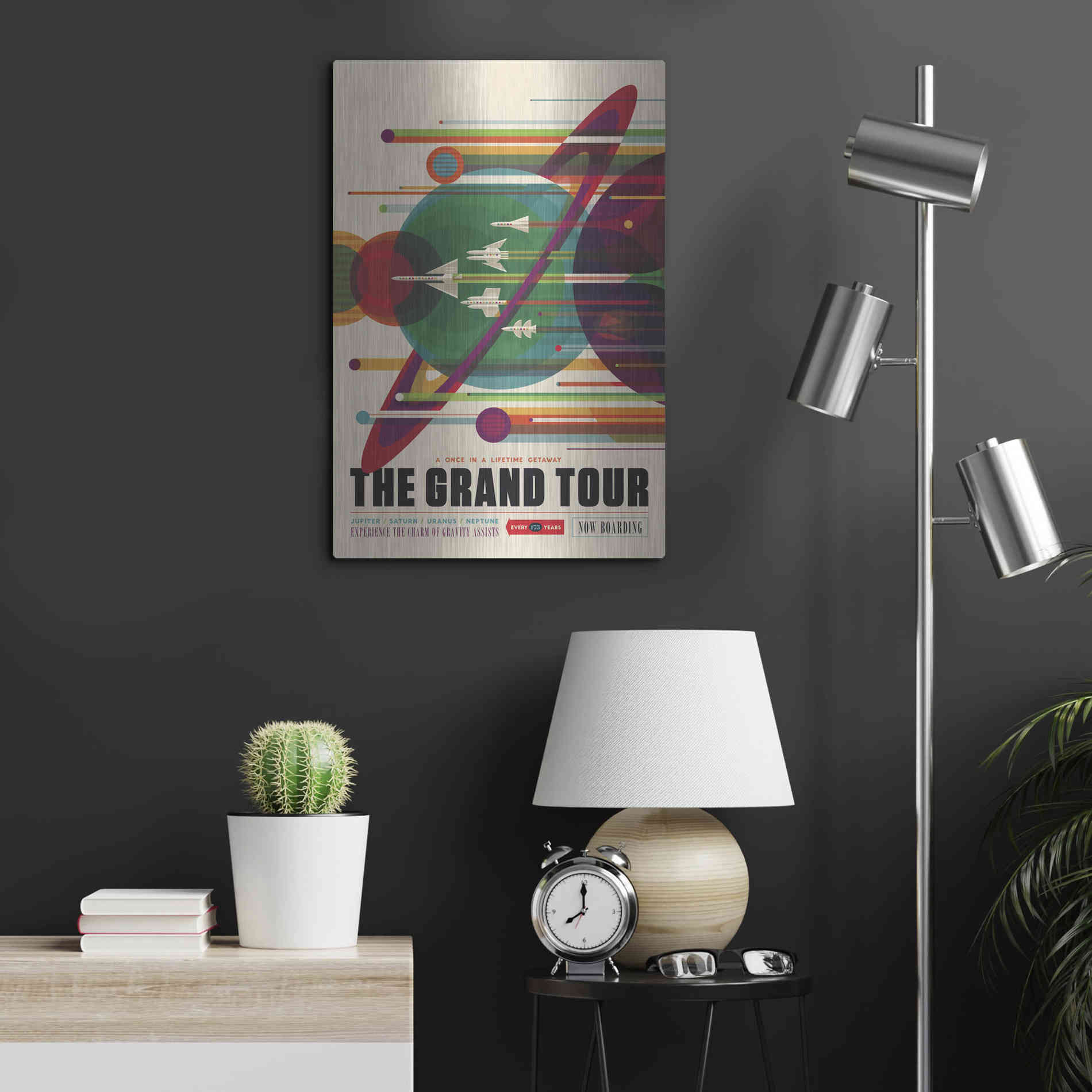 Luxe Metal Art 'Visions of the Future: The Grand Tour,' Metal Wall Art,16x24