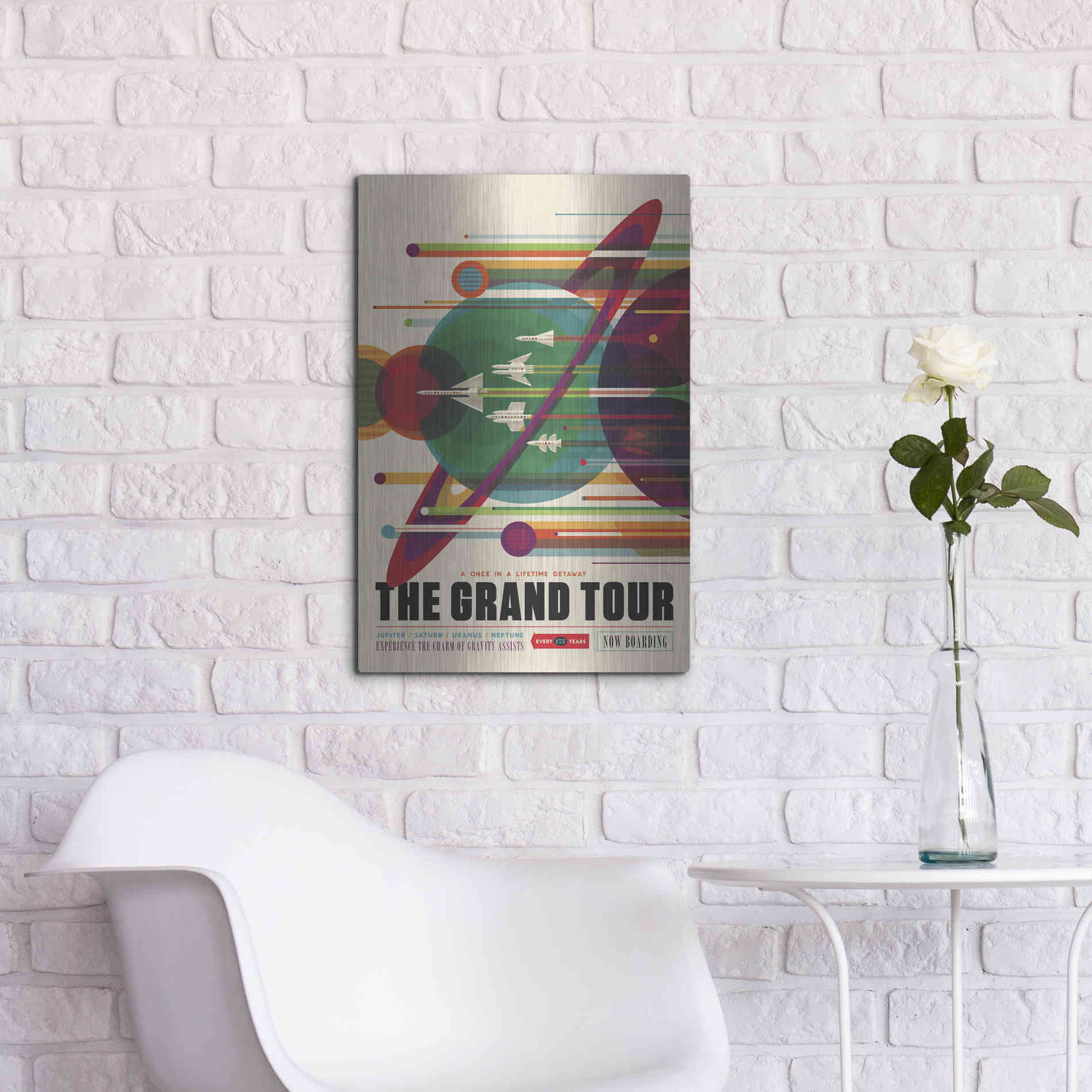 Luxe Metal Art 'Visions of the Future: The Grand Tour,' Metal Wall Art,16x24