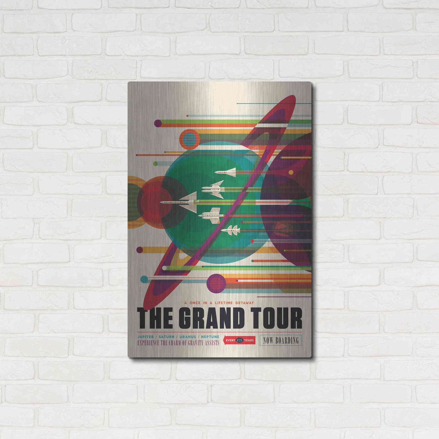 Luxe Metal Art 'Visions of the Future: The Grand Tour,' Metal Wall Art,24x36
