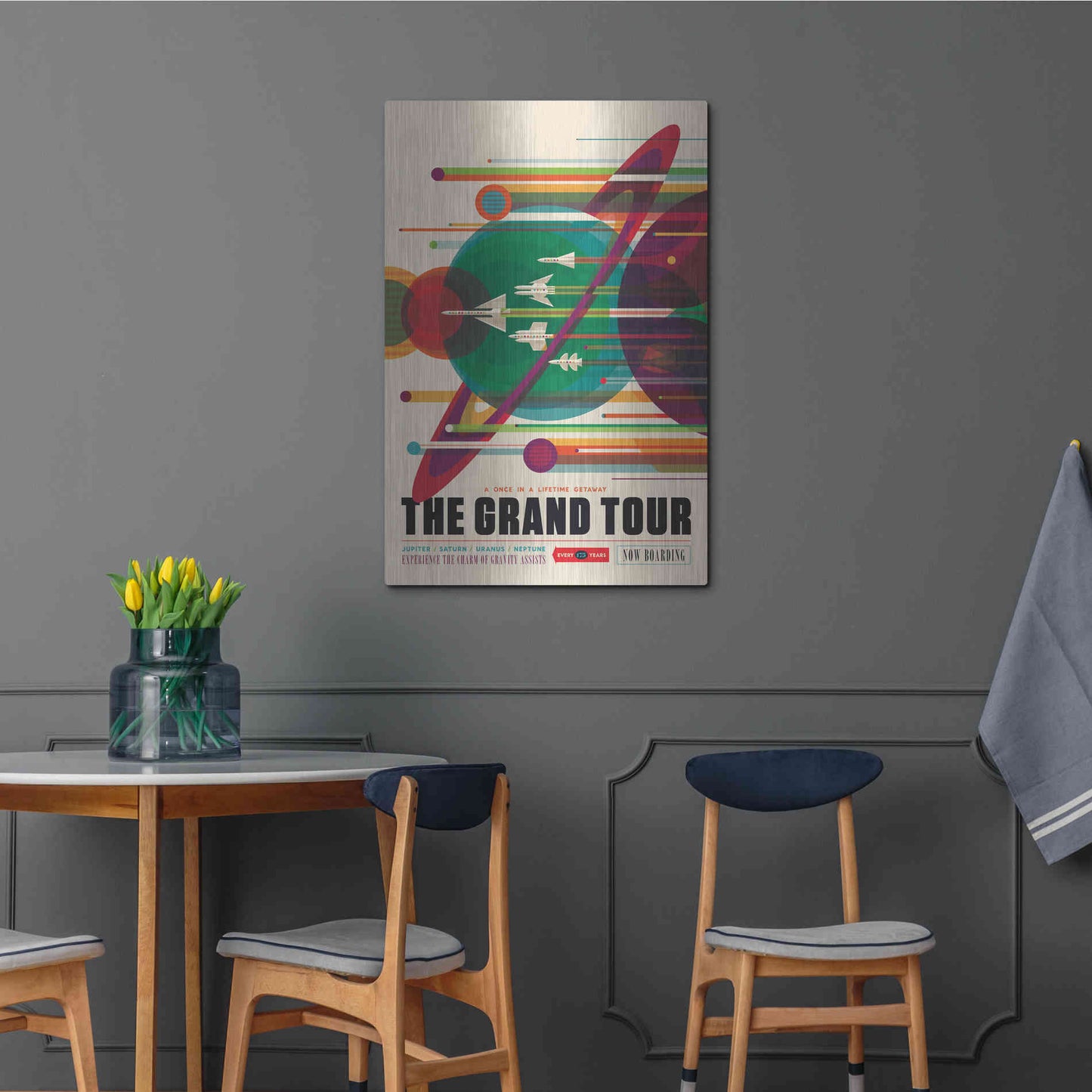 Luxe Metal Art 'Visions of the Future: The Grand Tour,' Metal Wall Art,24x36