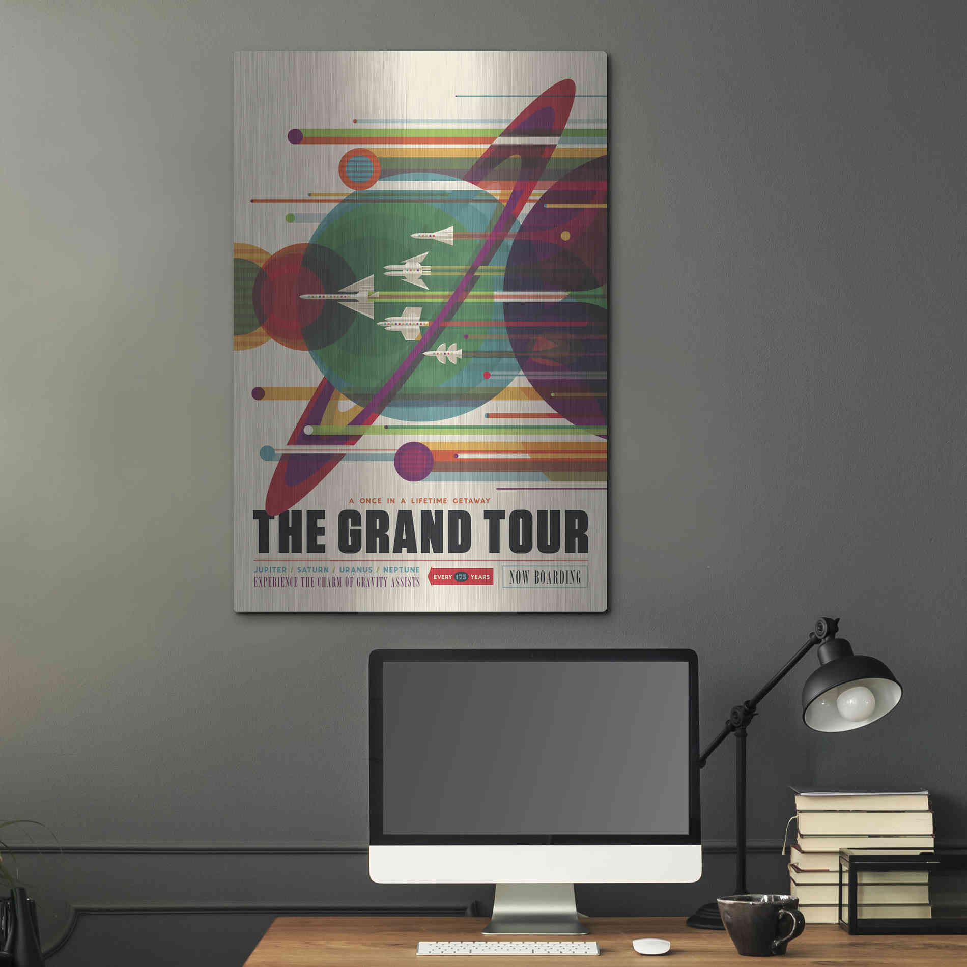 Luxe Metal Art 'Visions of the Future: The Grand Tour,' Metal Wall Art,24x36