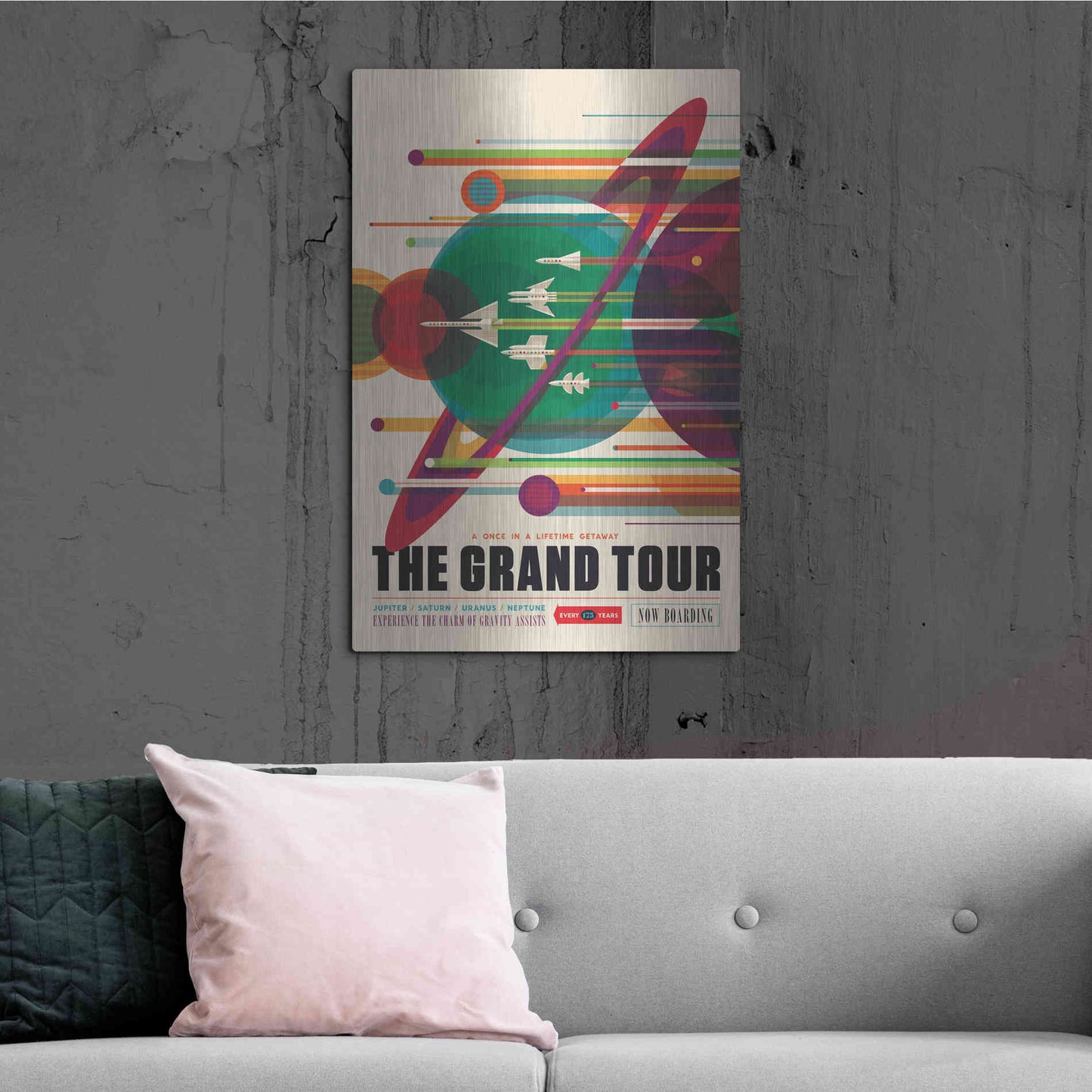 Luxe Metal Art 'Visions of the Future: The Grand Tour,' Metal Wall Art,24x36