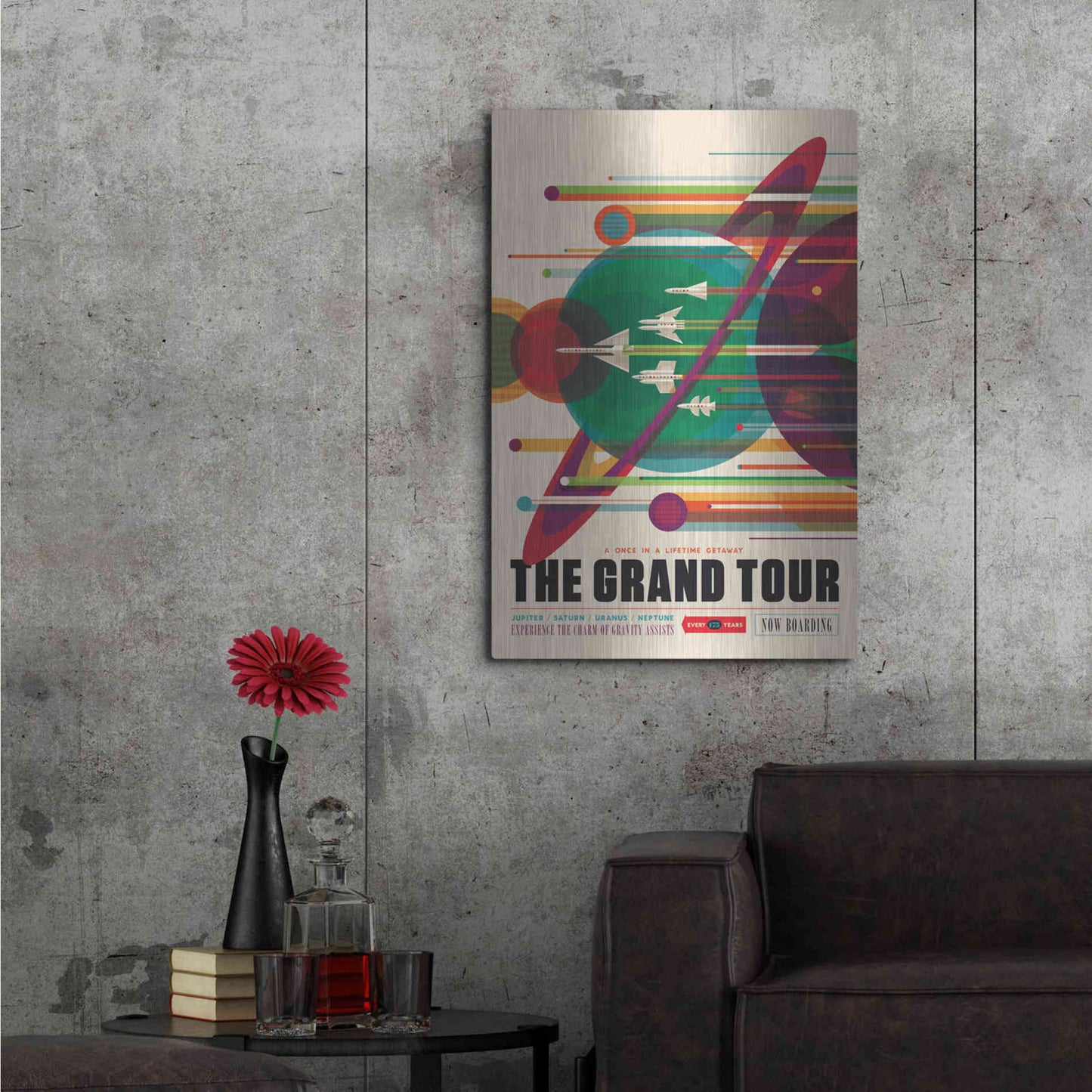 Luxe Metal Art 'Visions of the Future: The Grand Tour,' Metal Wall Art,24x36