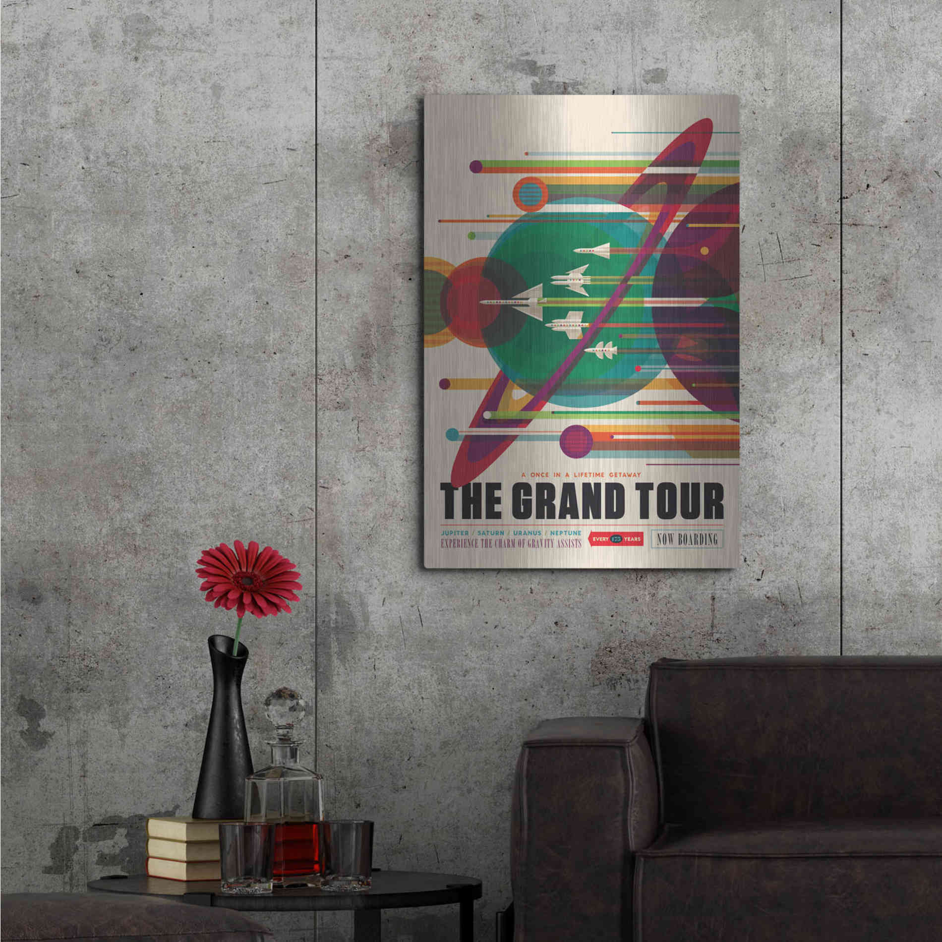 Luxe Metal Art 'Visions of the Future: The Grand Tour,' Metal Wall Art,24x36