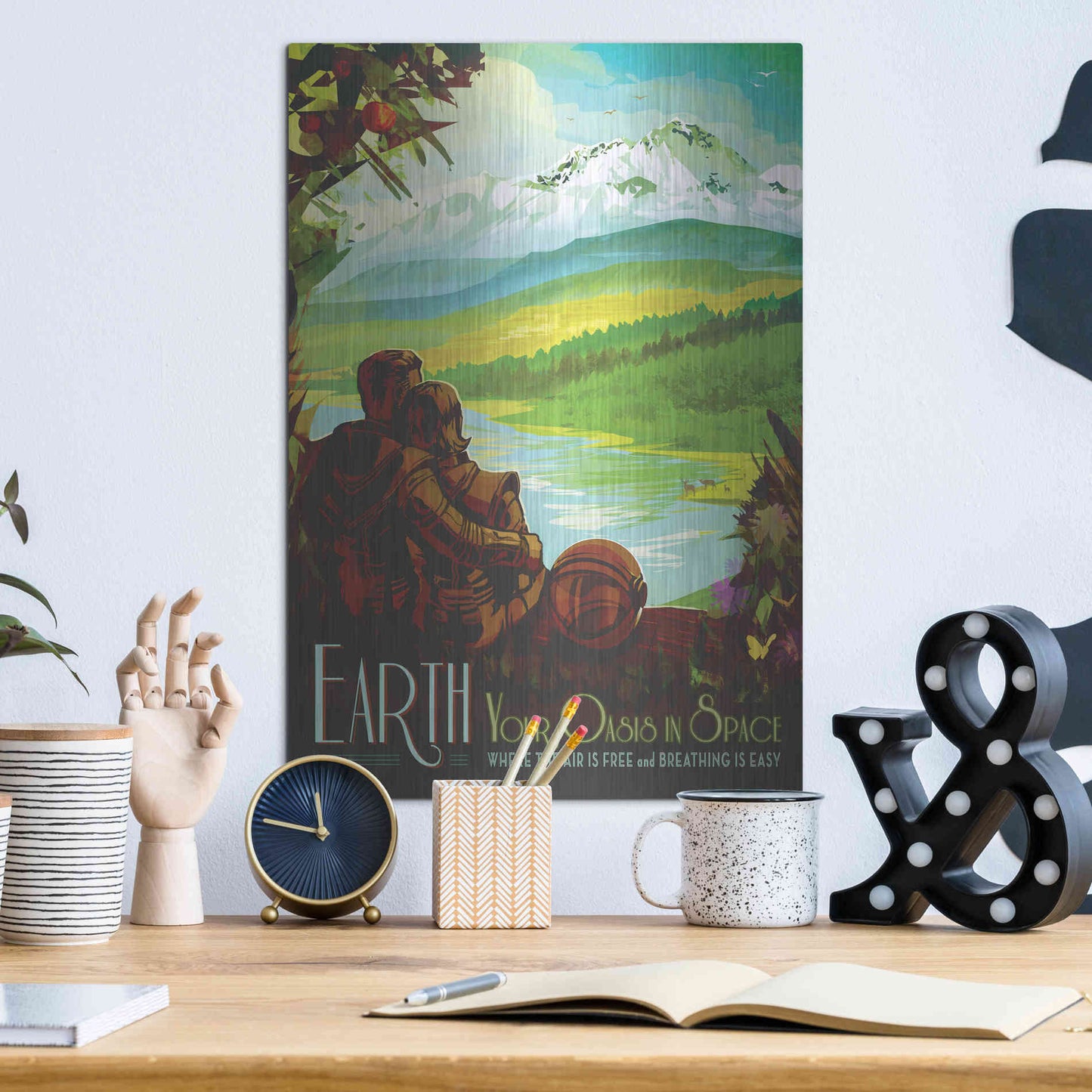 Luxe Metal Art 'Visions of the Future: Earth,' Metal Wall Art,12x16