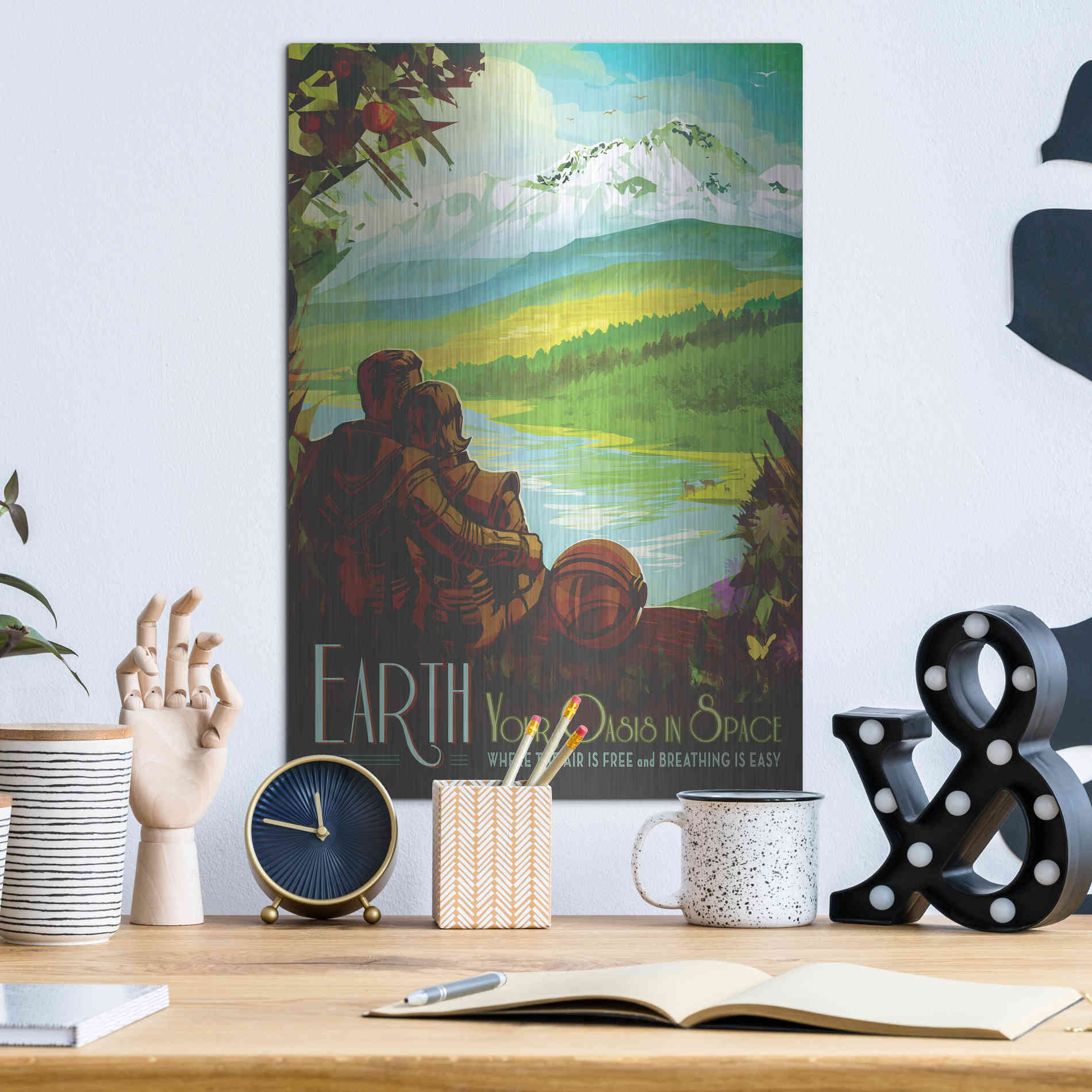 Luxe Metal Art 'Visions of the Future: Earth,' Metal Wall Art,12x16