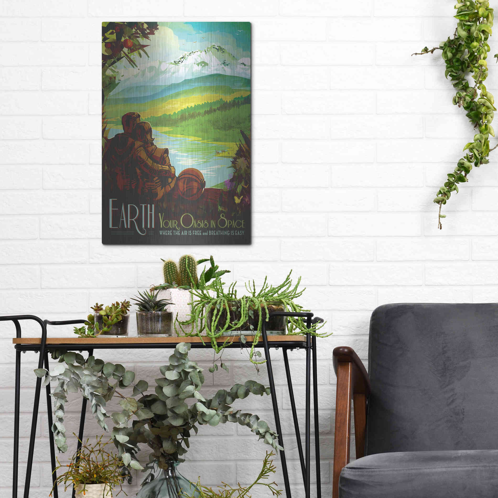 Luxe Metal Art 'Visions of the Future: Earth,' Metal Wall Art,12x16