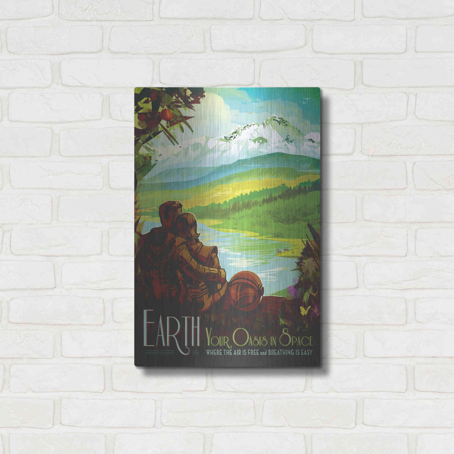 Luxe Metal Art 'Visions of the Future: Earth,' Metal Wall Art,16x24