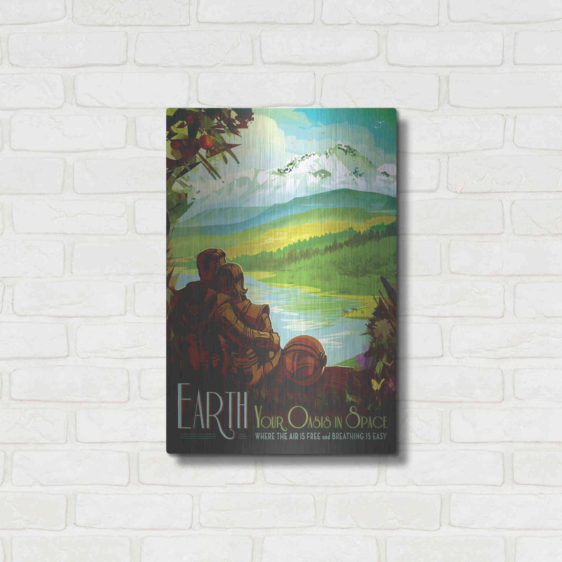 Luxe Metal Art 'Visions of the Future: Earth,' Metal Wall Art,16x24