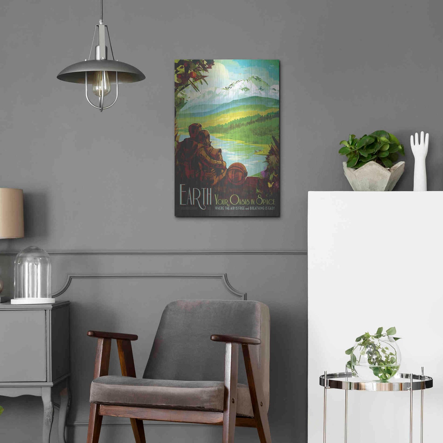 Luxe Metal Art 'Visions of the Future: Earth,' Metal Wall Art,16x24