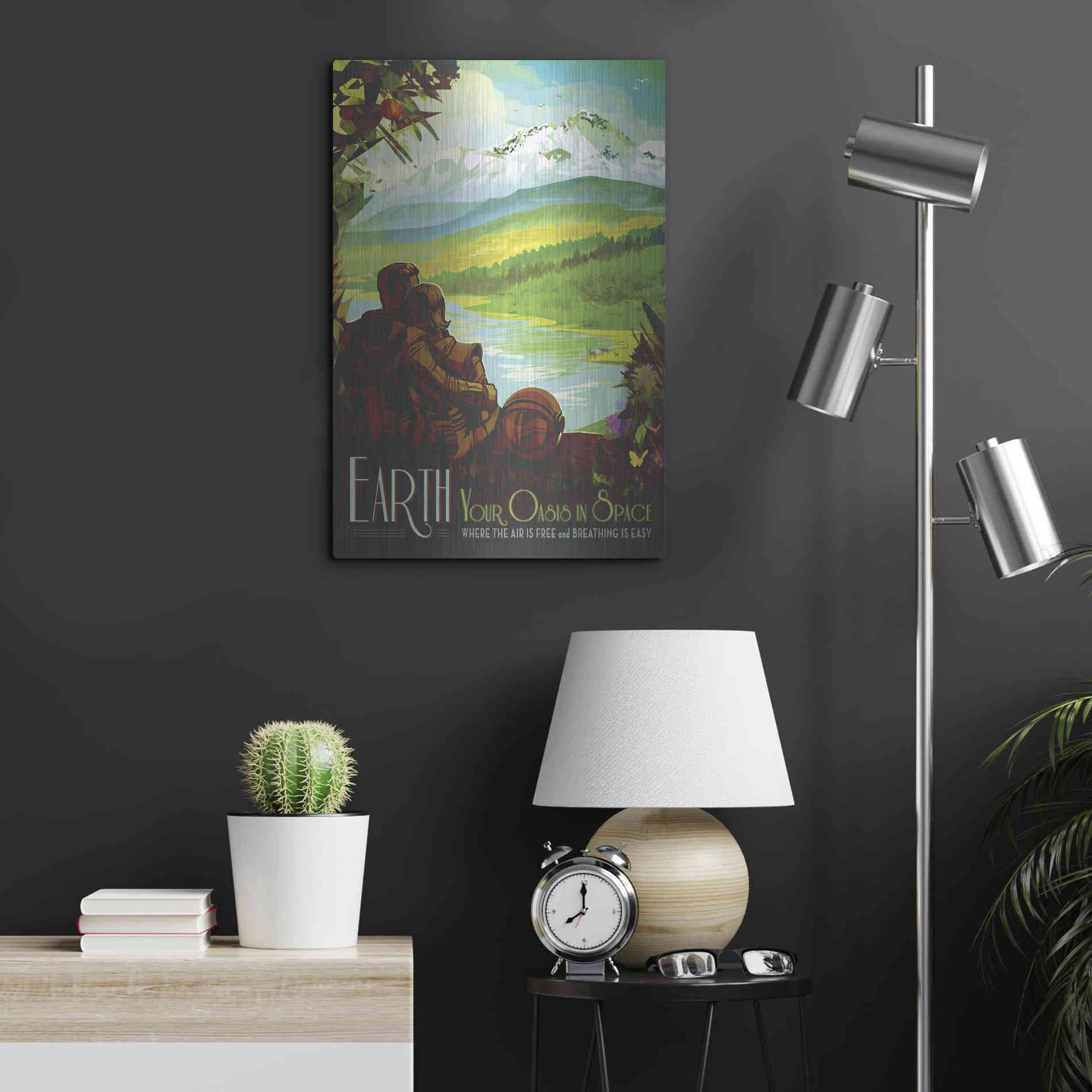 Luxe Metal Art 'Visions of the Future: Earth,' Metal Wall Art,16x24