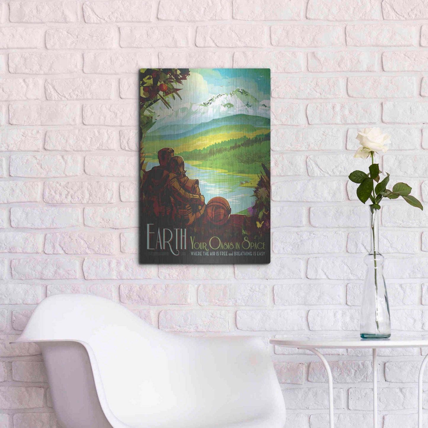 Luxe Metal Art 'Visions of the Future: Earth,' Metal Wall Art,16x24