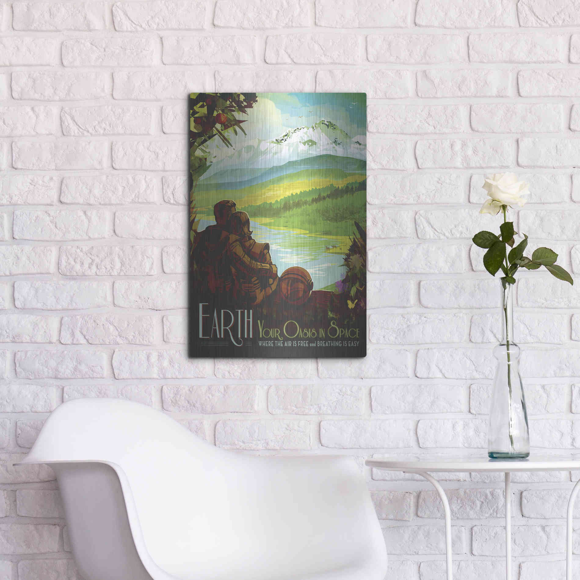 Luxe Metal Art 'Visions of the Future: Earth,' Metal Wall Art,16x24