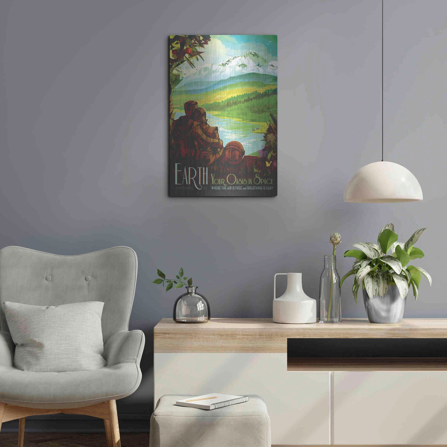 Luxe Metal Art 'Visions of the Future: Earth,' Metal Wall Art,16x24