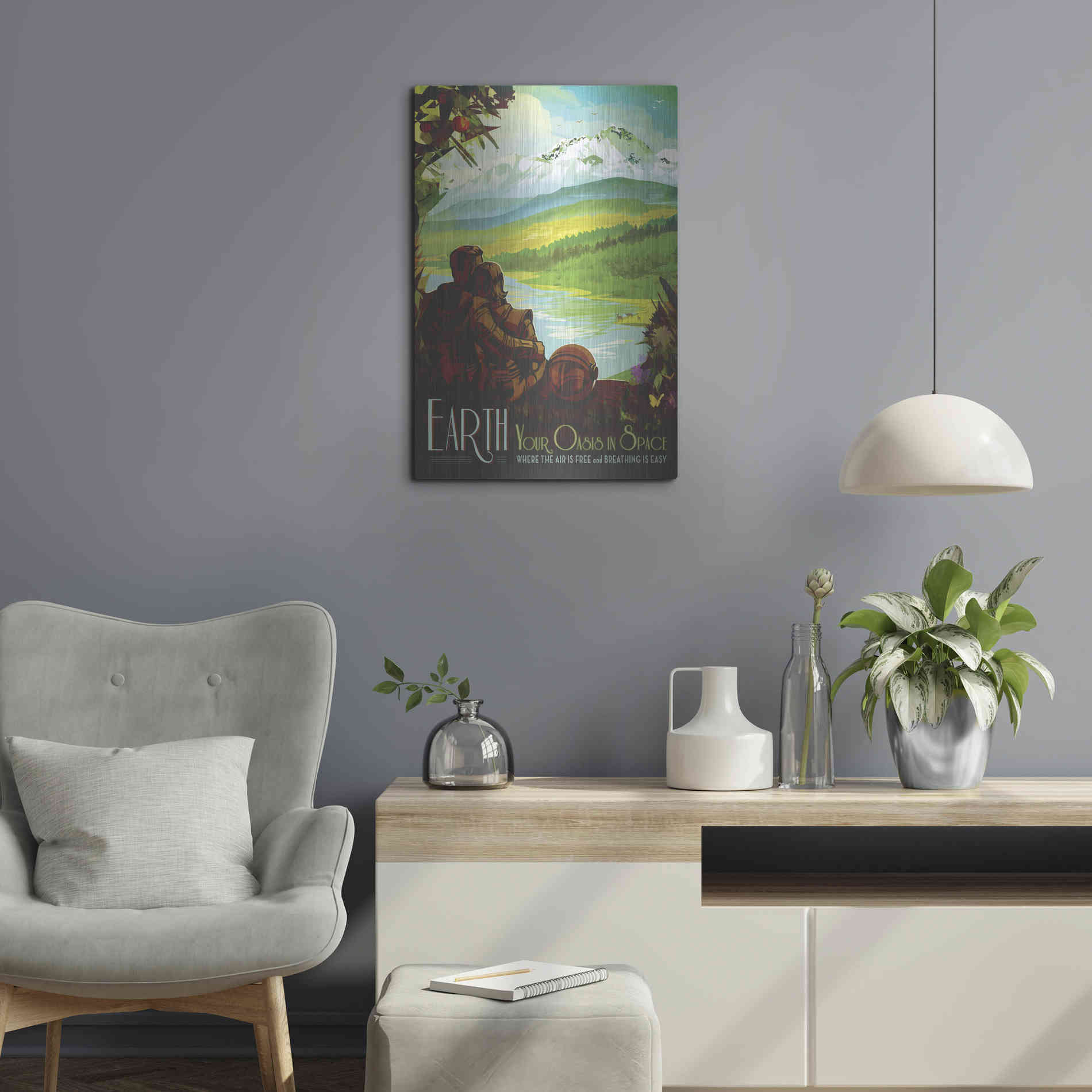 Luxe Metal Art 'Visions of the Future: Earth,' Metal Wall Art,16x24